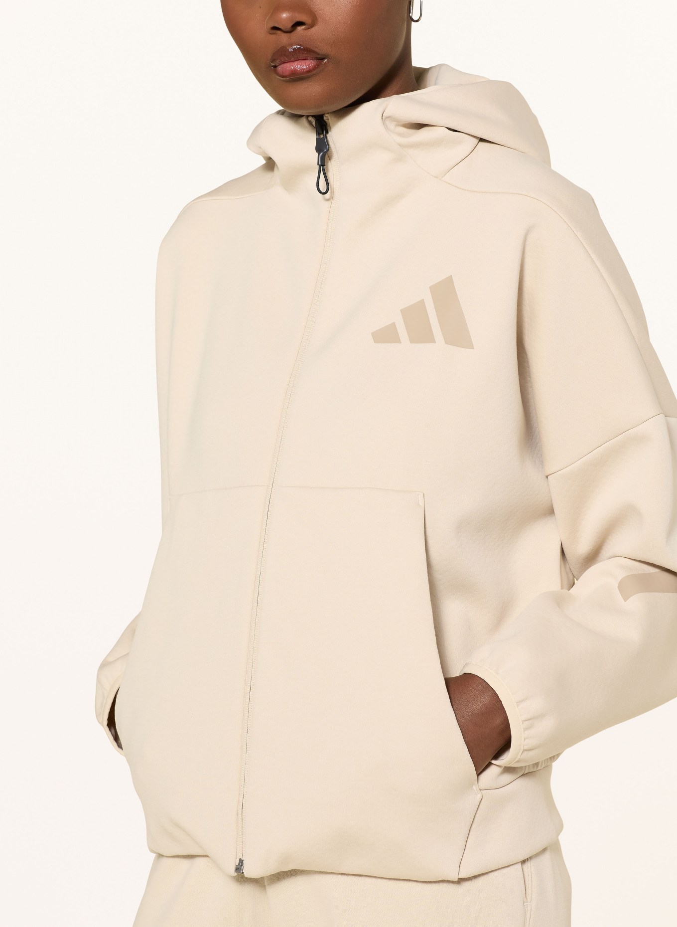 adidas Z.N.E. sweatshirt jacket: LIGHT BROWN