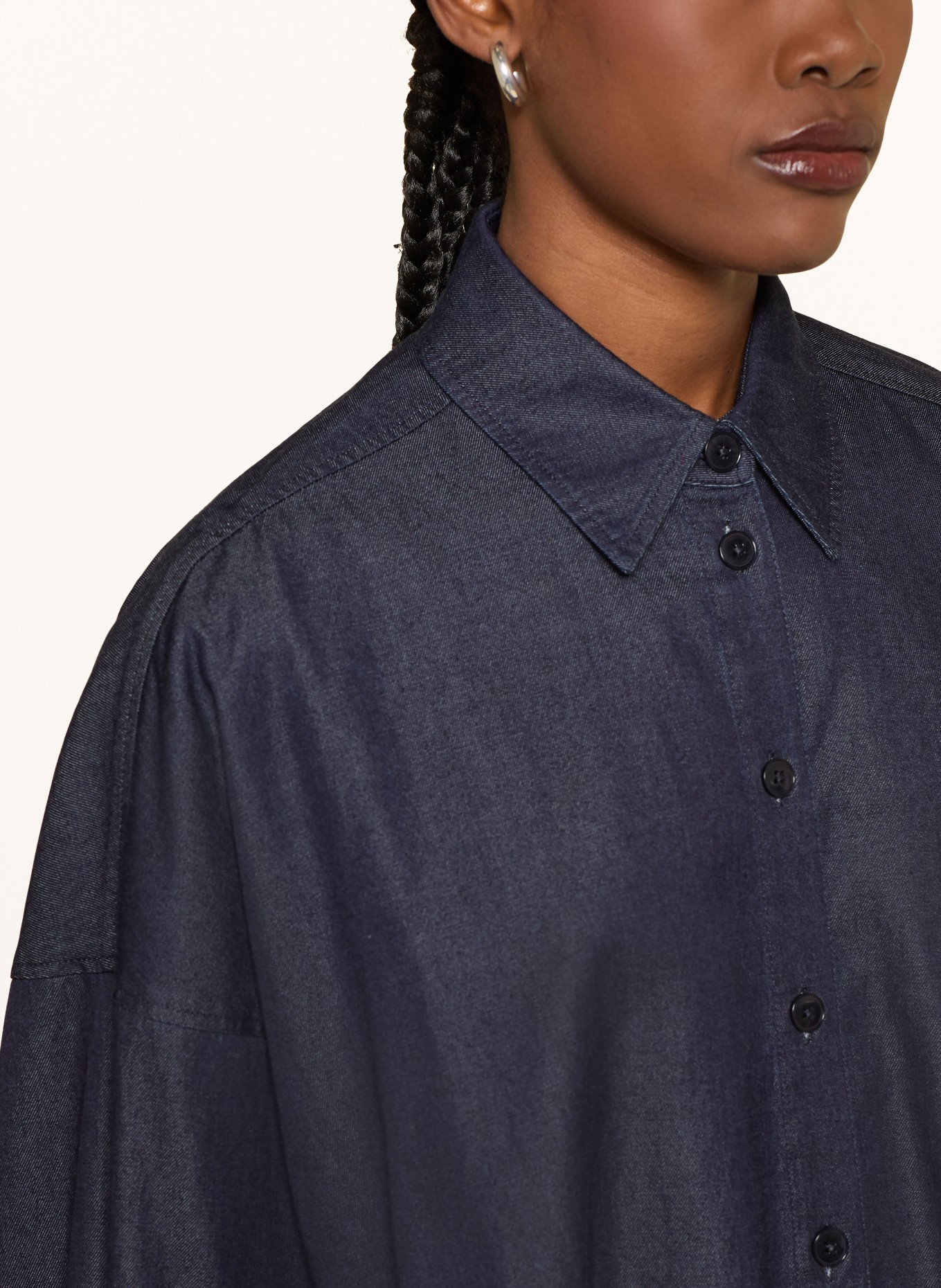 DRYKORN Jeansbluse OSHIA: DUNKELBLAU