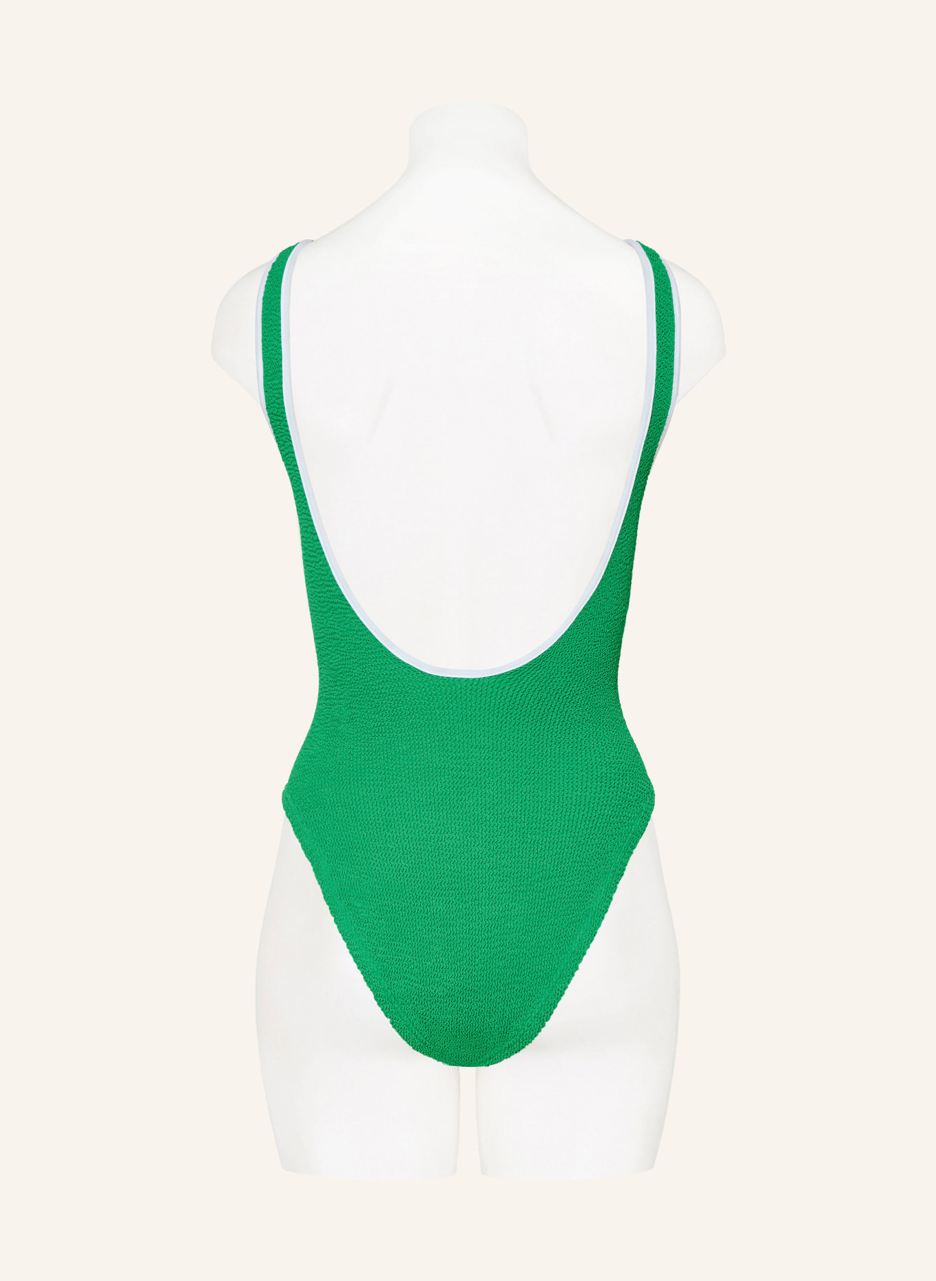 Hunza G FAYE swimsuit: GREEN / WHITE