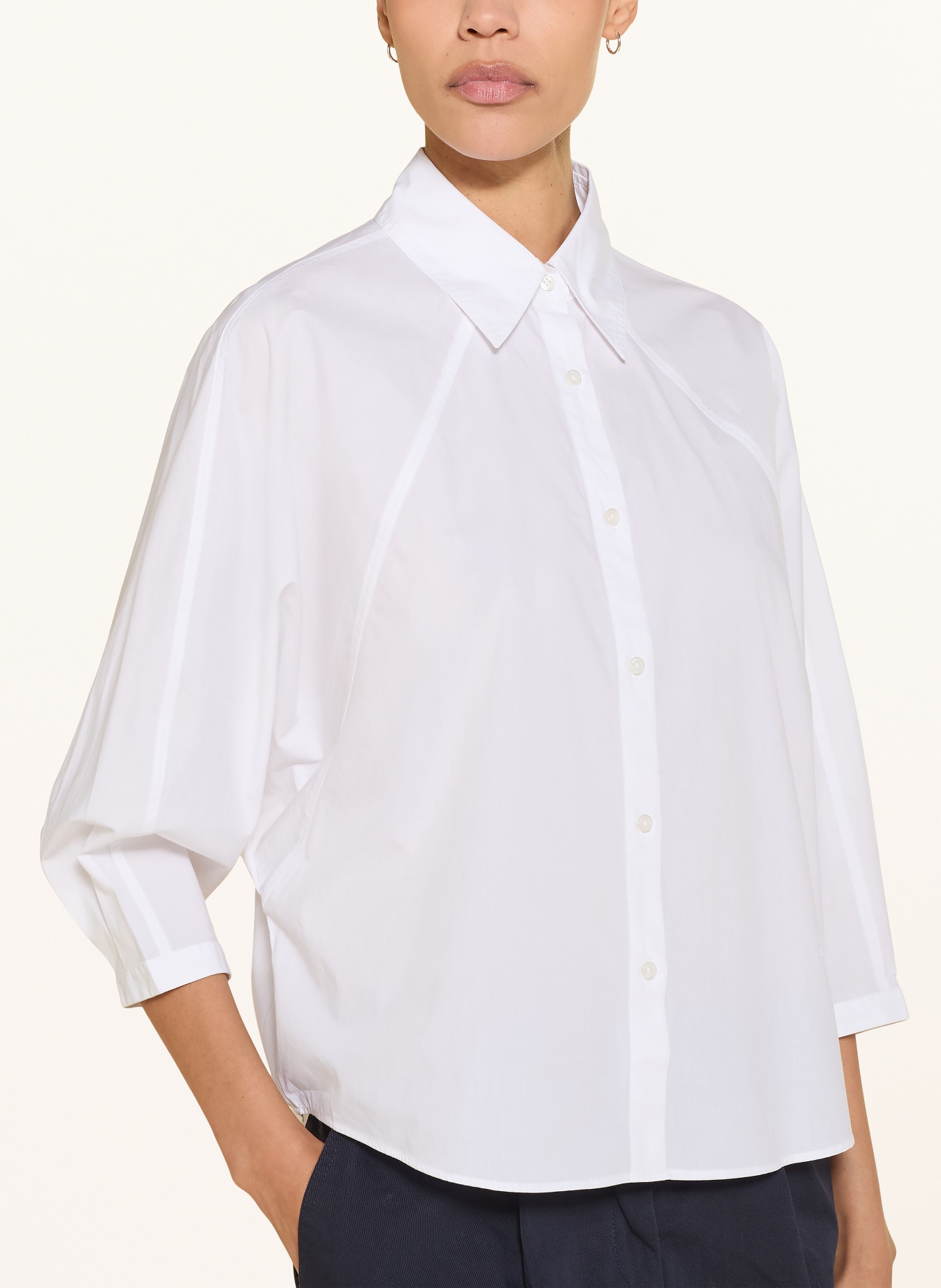 BOSS Hemdbluse BELENTA mit 3/4-Arm: WEISS