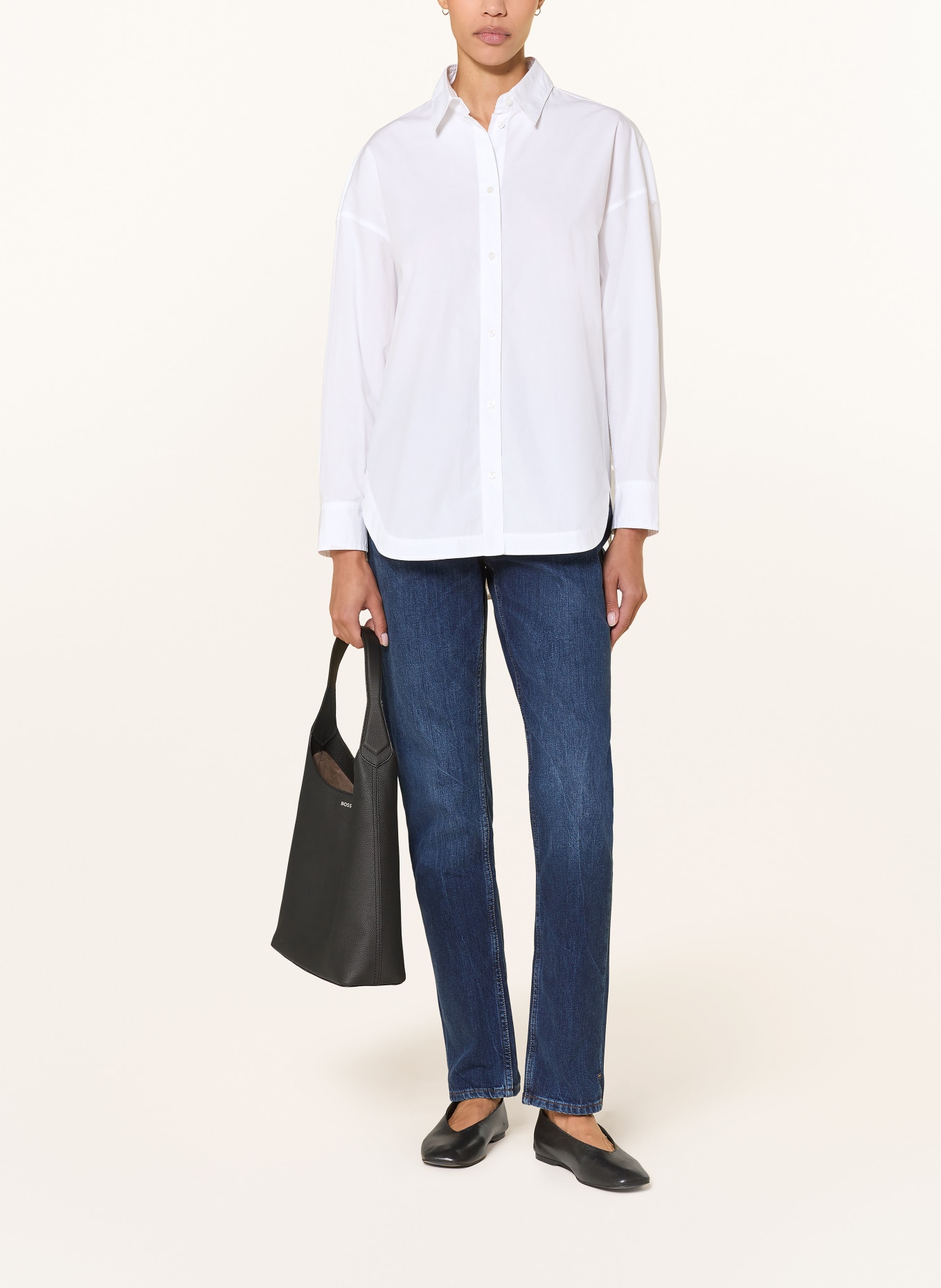 BOSS Hemdbluse BOSTATTA: WEISS
