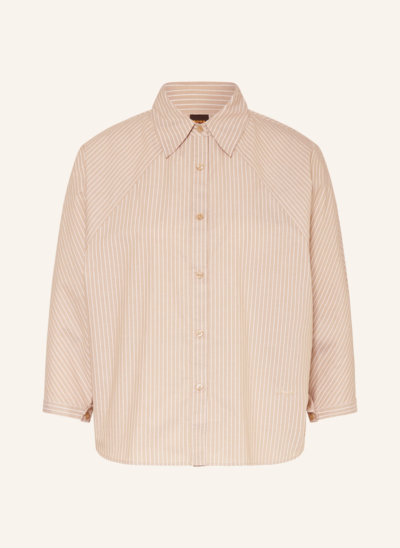 BOSS Hemdbluse BELENTA: CAMEL / WEISS