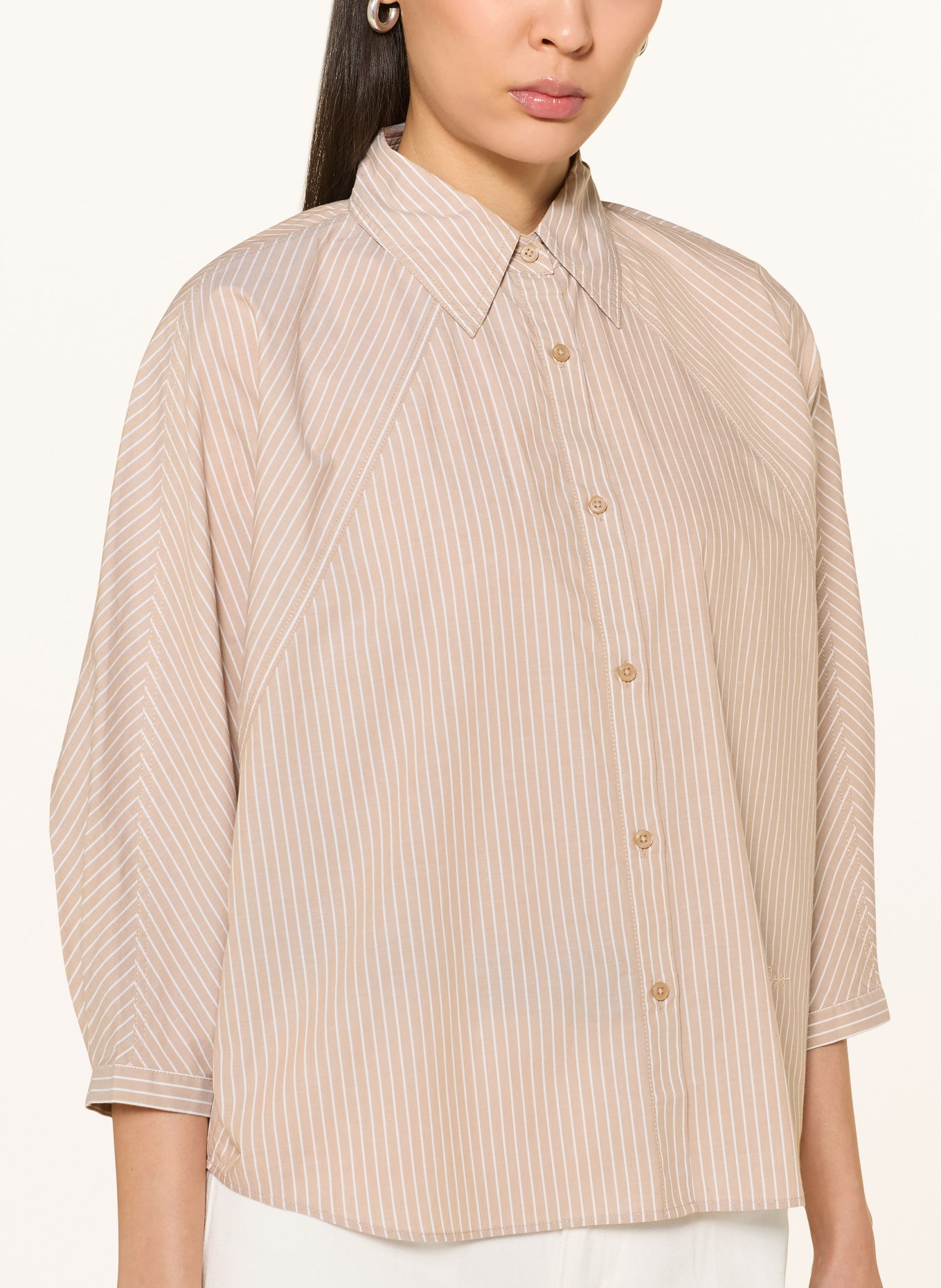 BOSS Hemdbluse BELENTA: CAMEL / WEISS