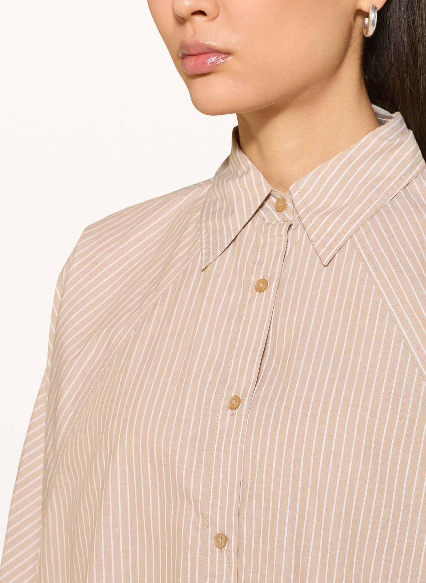 BOSS Hemdbluse BELENTA: CAMEL / WEISS