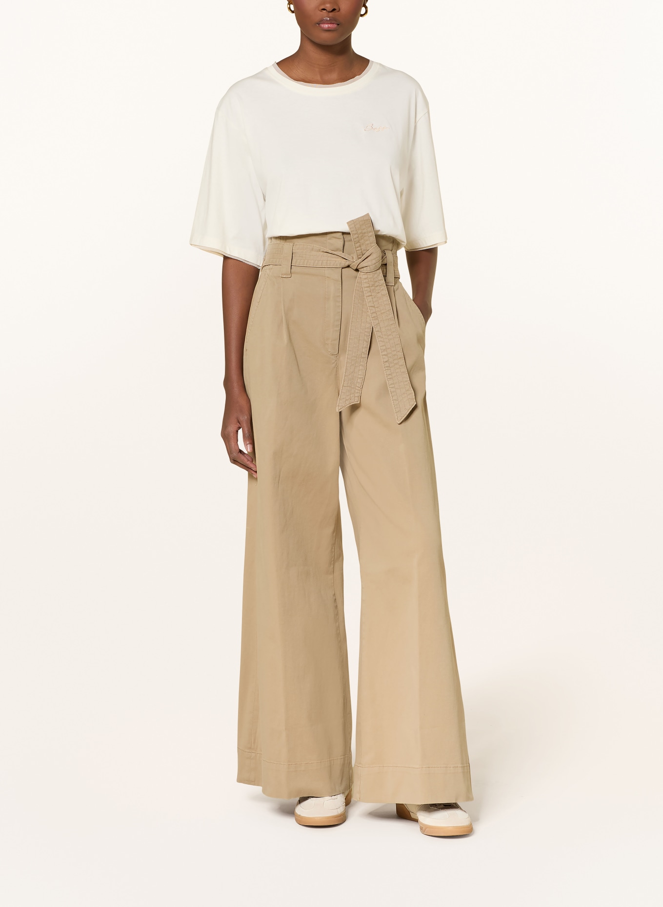 BOSS TELIA paperbag pants: BEIGE