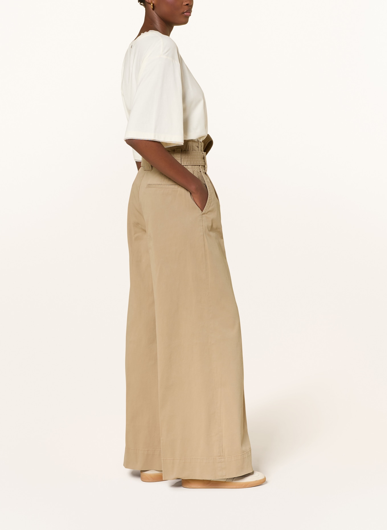 BOSS TELIA paperbag pants: BEIGE