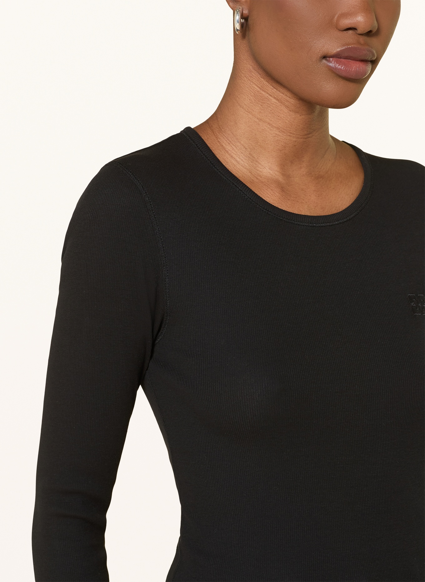 GANNI long-sleeved shirt: BLACK