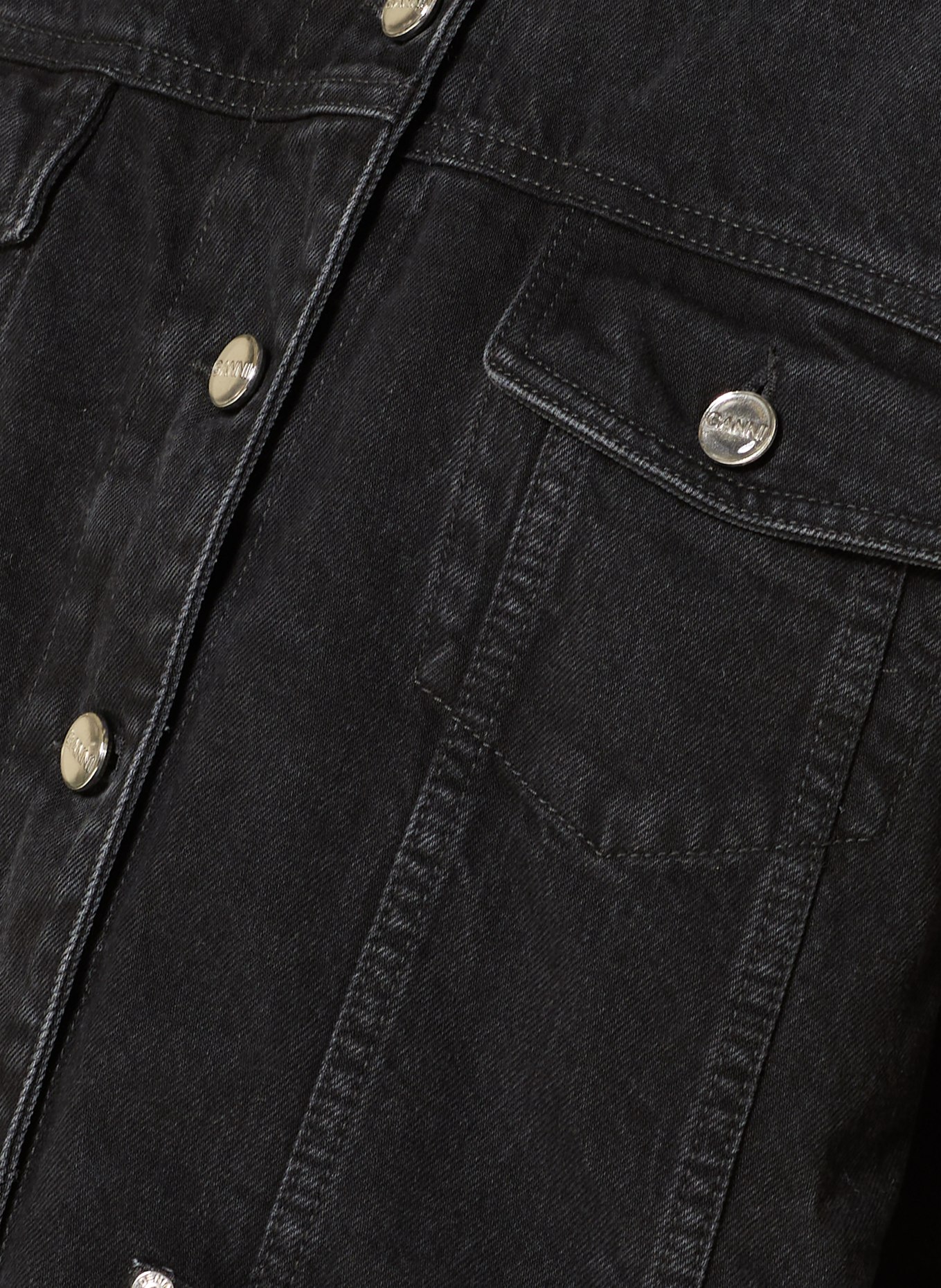 GANNI kurtka dżinsowa: 055 BLACK WASHED