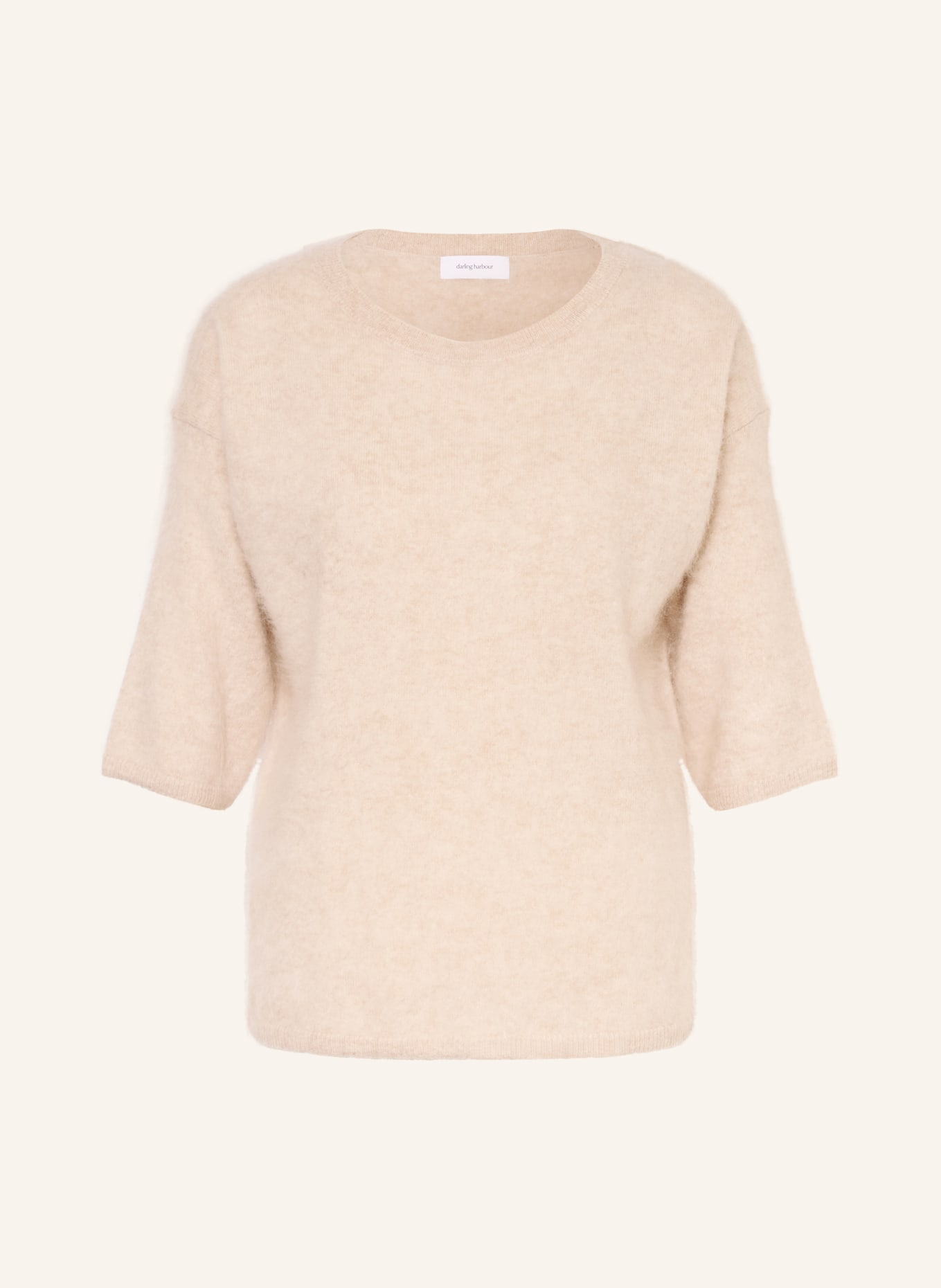 darling harbour Cashmere-Pullover mit 3/4-Arm: Sand Melange