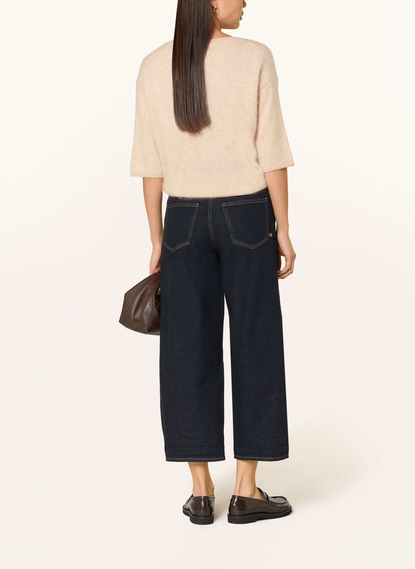 darling harbour Cashmere-Pullover mit 3/4-Arm: Sand Melange