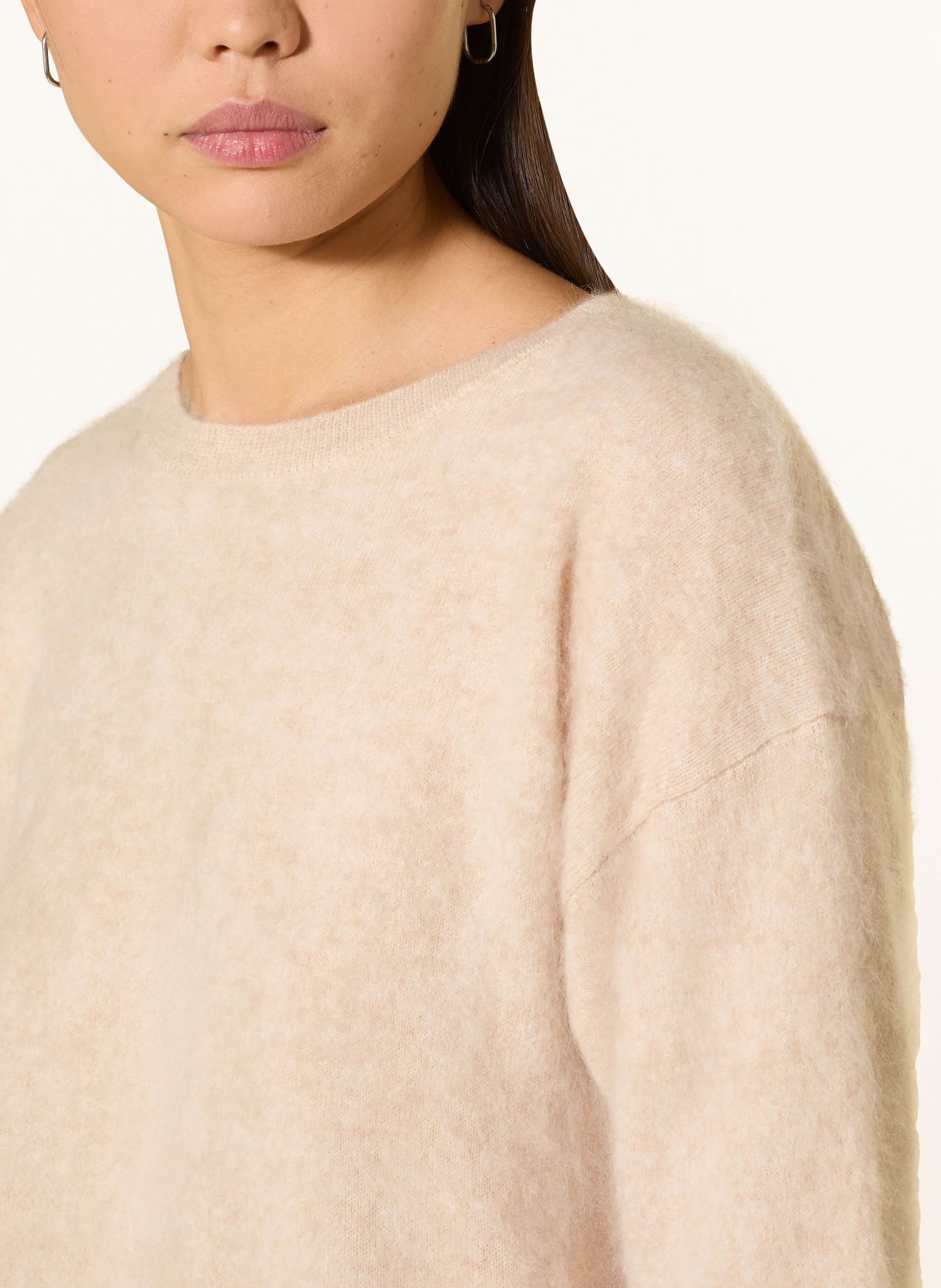 darling harbour Cashmere-Pullover mit 3/4-Arm: Sand Melange