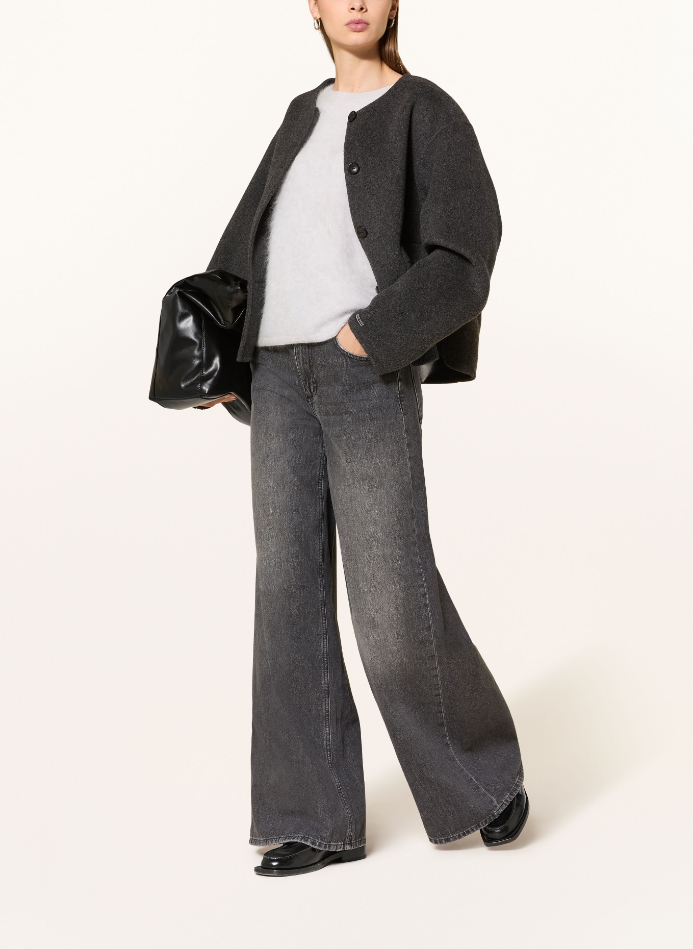 darling harbour Cashmere-Pullover mit 3/4-Arm: LIGHT GREY MELANGE