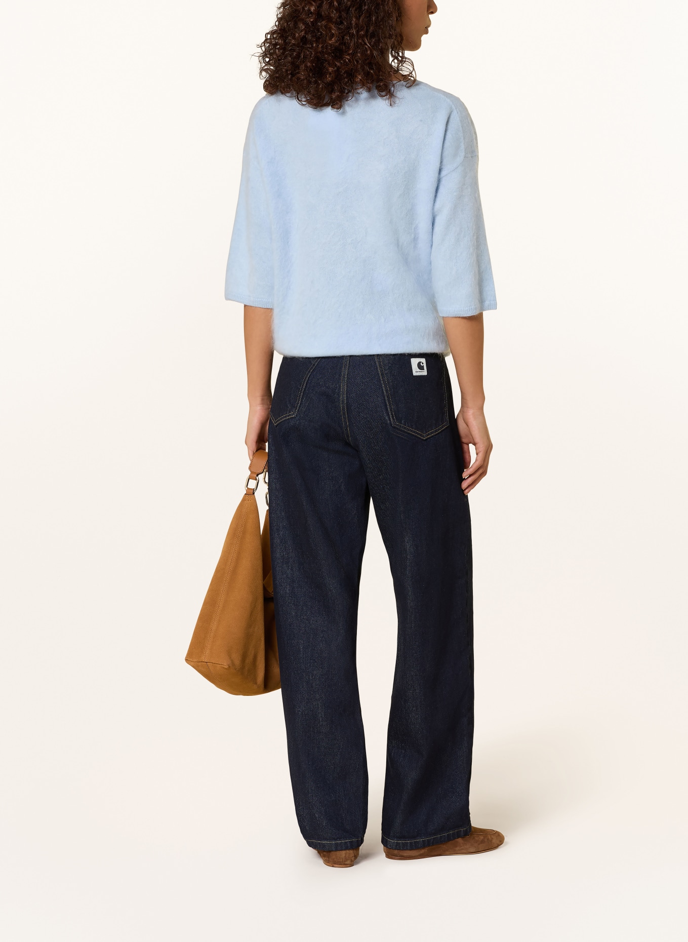 darling harbour Sweter z kaszmiru z rękawami 3/4: SKY BLUE