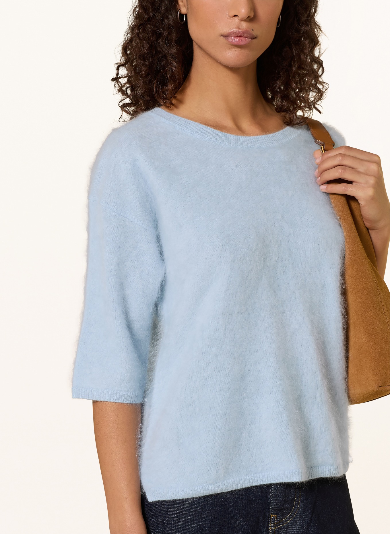 darling harbour Sweter z kaszmiru z rękawami 3/4: SKY BLUE