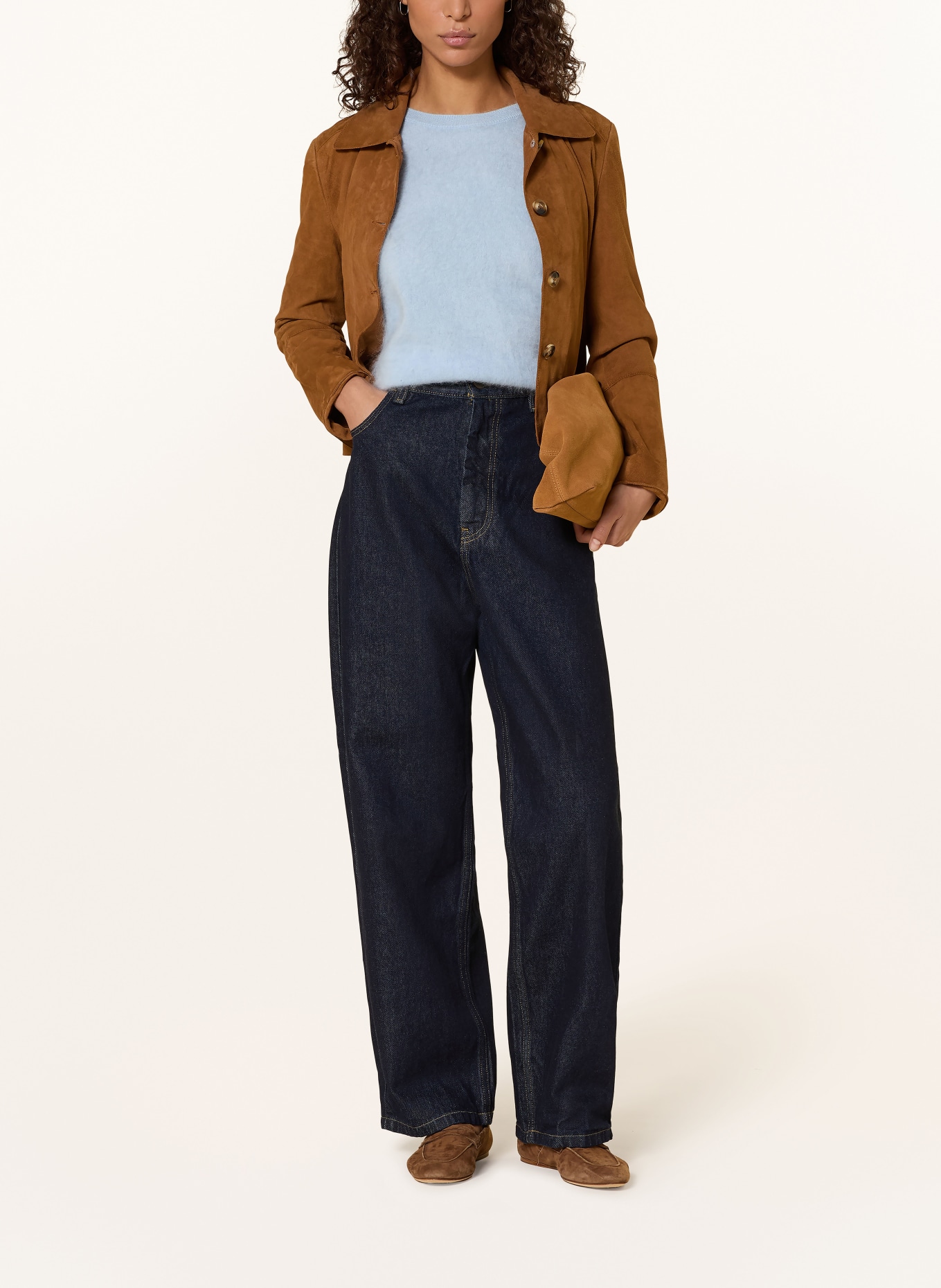 darling harbour Sweter z kaszmiru z rękawami 3/4: SKY BLUE