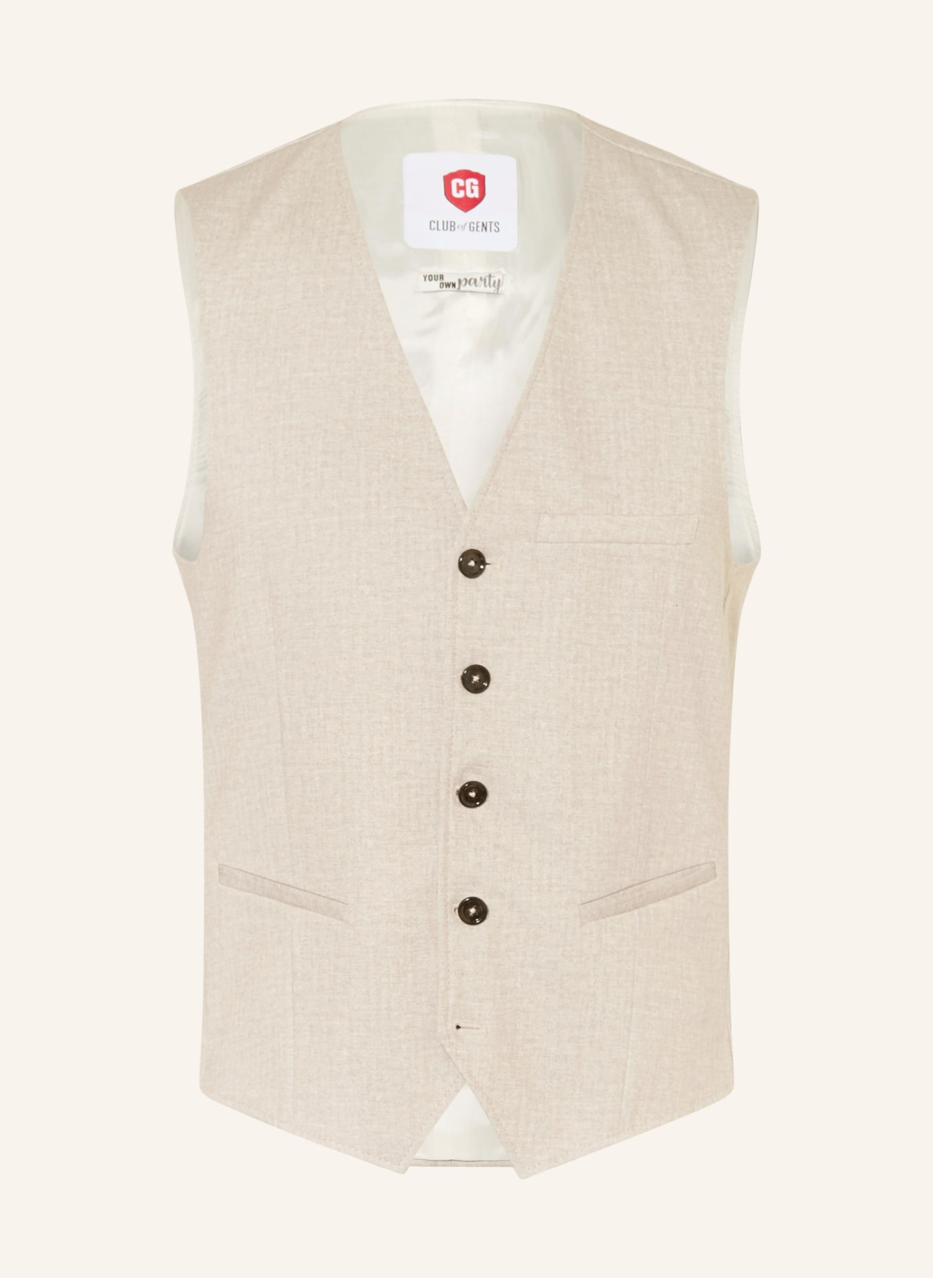 CG - CLUB of GENTS Gilet ajusté CG PLUM Slim Fit: 21 HELLBEIGE