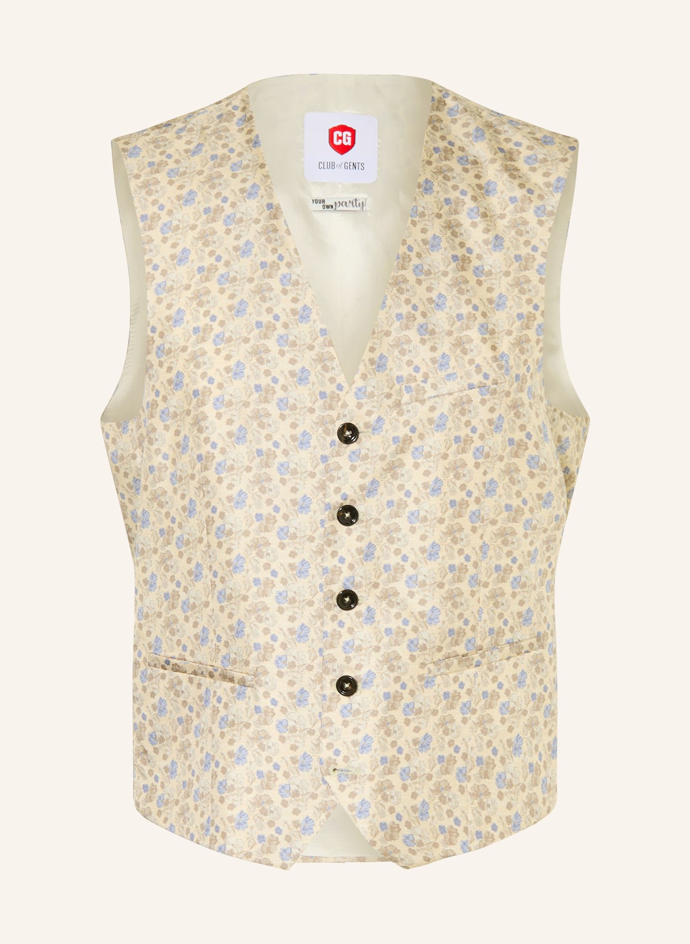 CG - CLUB of GENTS Gilet CG PLUM Slim Fit: 23 dunkelbeige