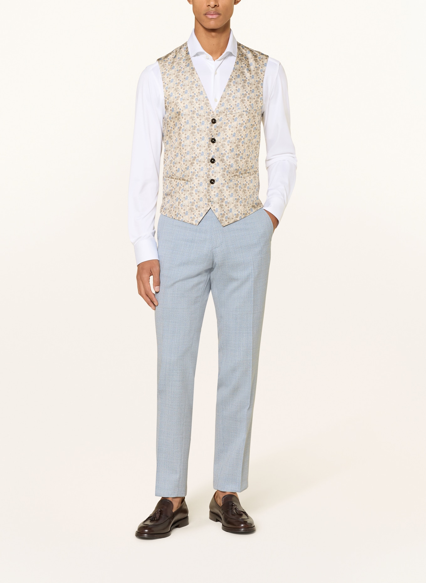 CG - CLUB of GENTS Gilet CG PLUM Slim Fit: 23 dunkelbeige