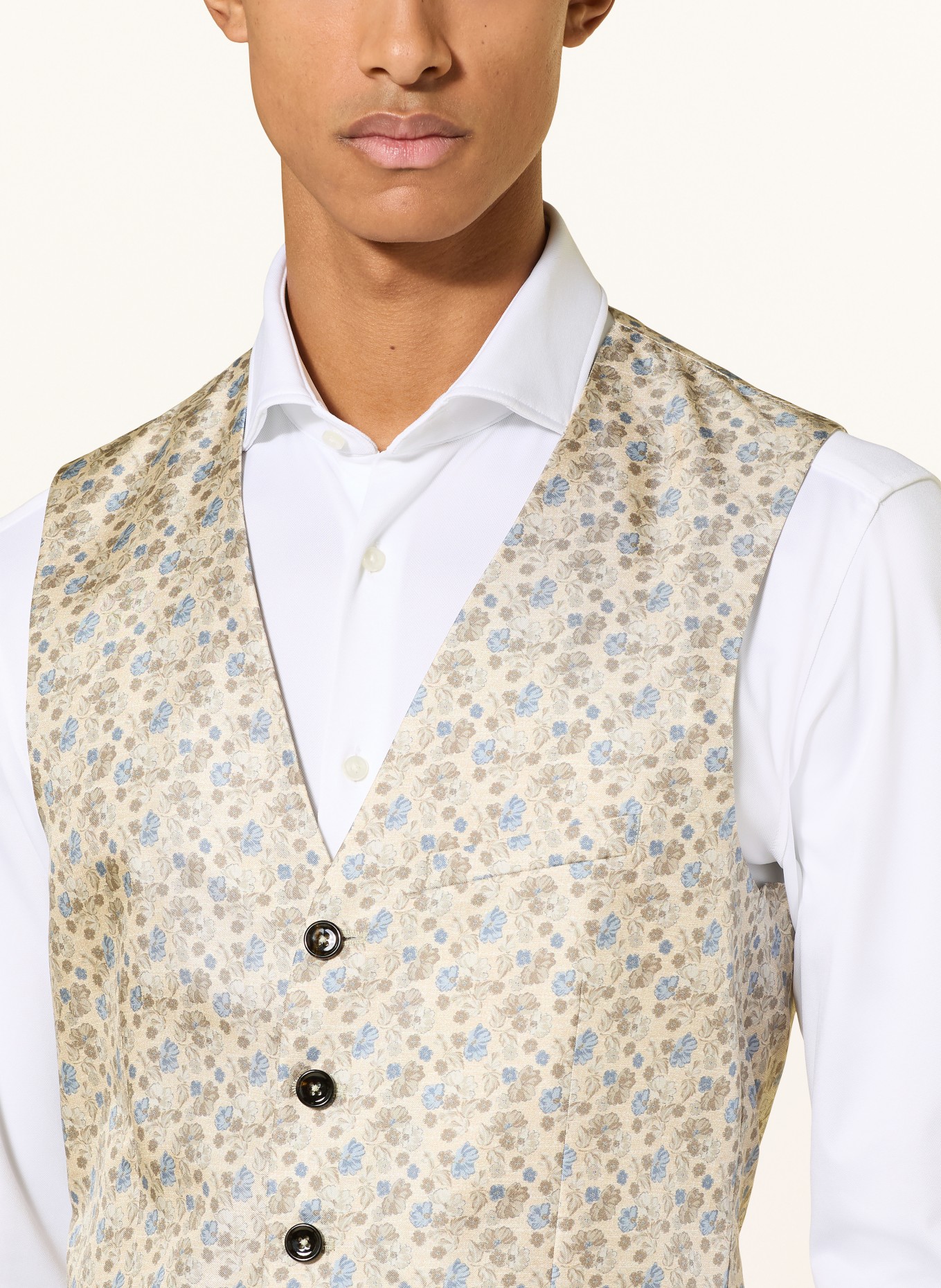 CG - CLUB of GENTS Gilet CG PLUM Slim Fit: 23 dunkelbeige