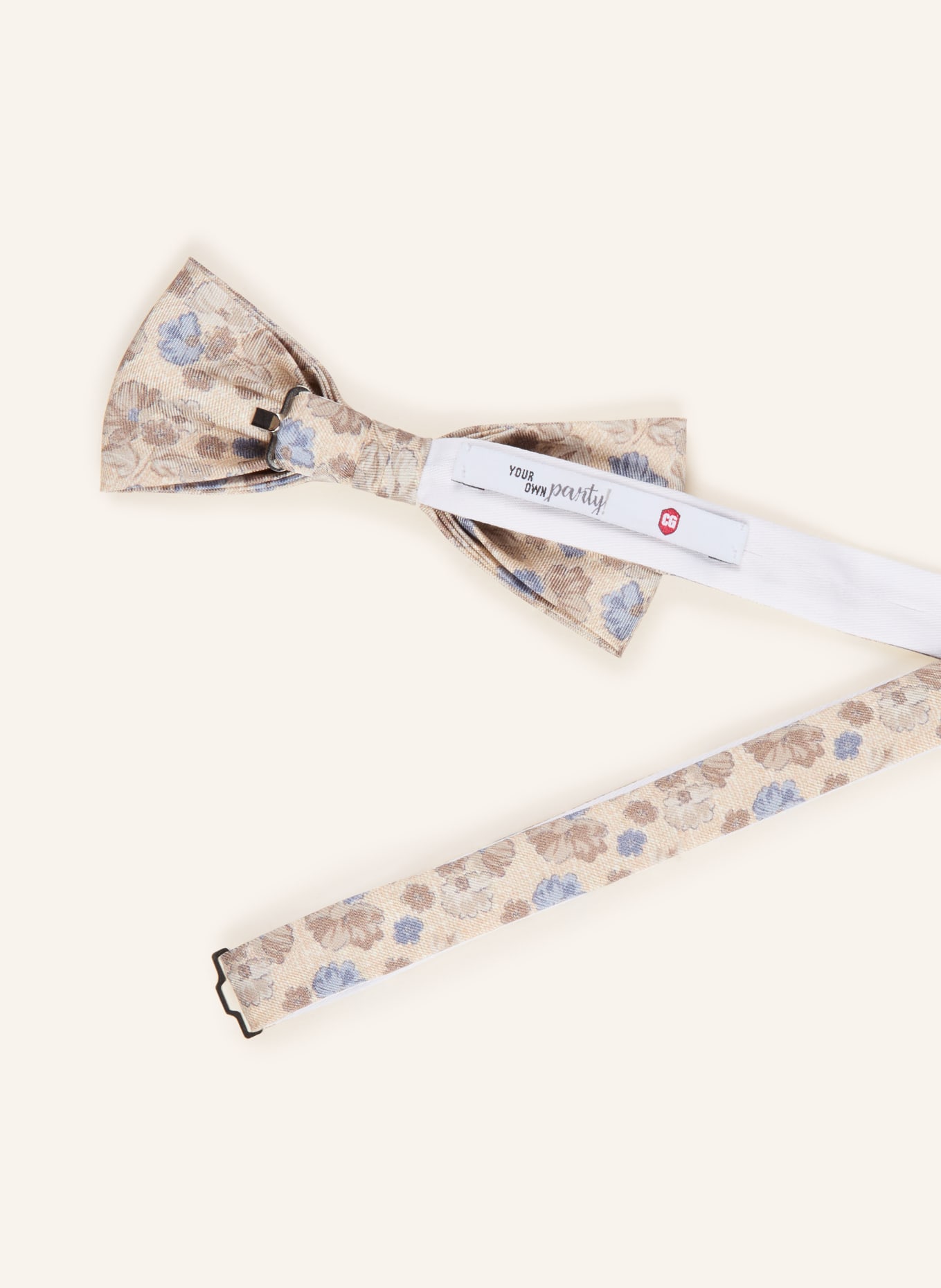 CG - CLUB of GENTS Set: Bow tie and pocket square: BEIGE / TAUPE / LIGHT BLUE