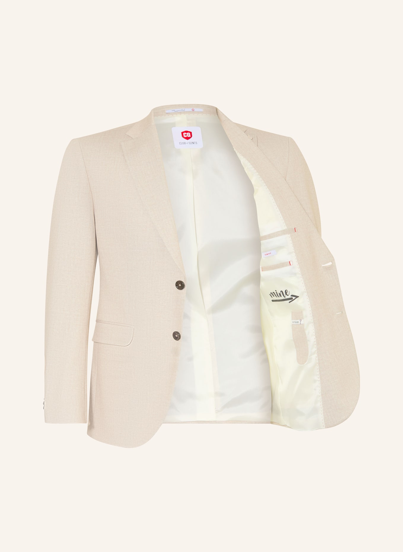 CG - CLUB of GENTS Anzugsakko CG PAUL Slim Fit: 21 HELLBEIGE