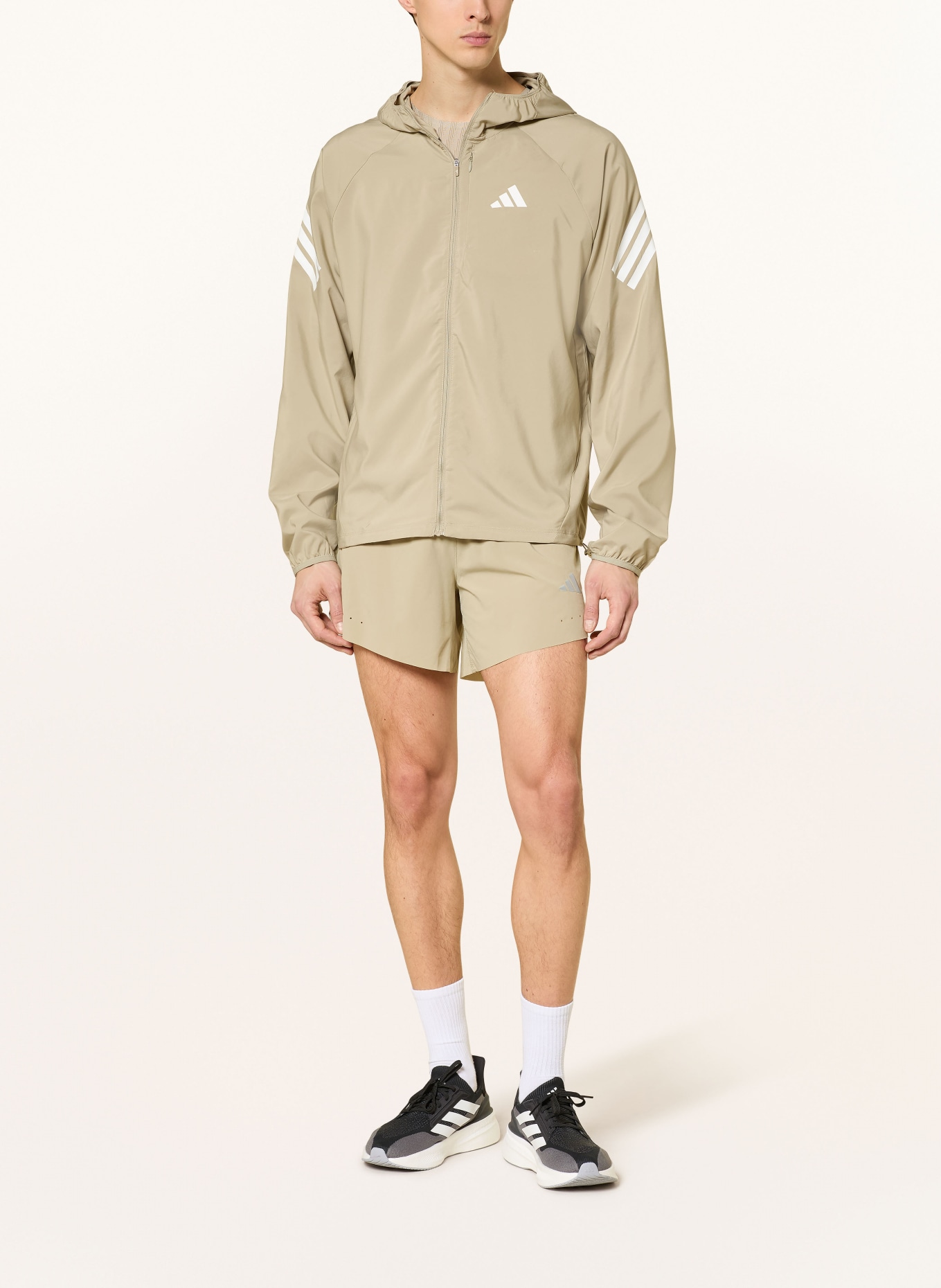 adidas Kurtka do biegania ADI365: JASNOBRĄZOWY / BIAŁY