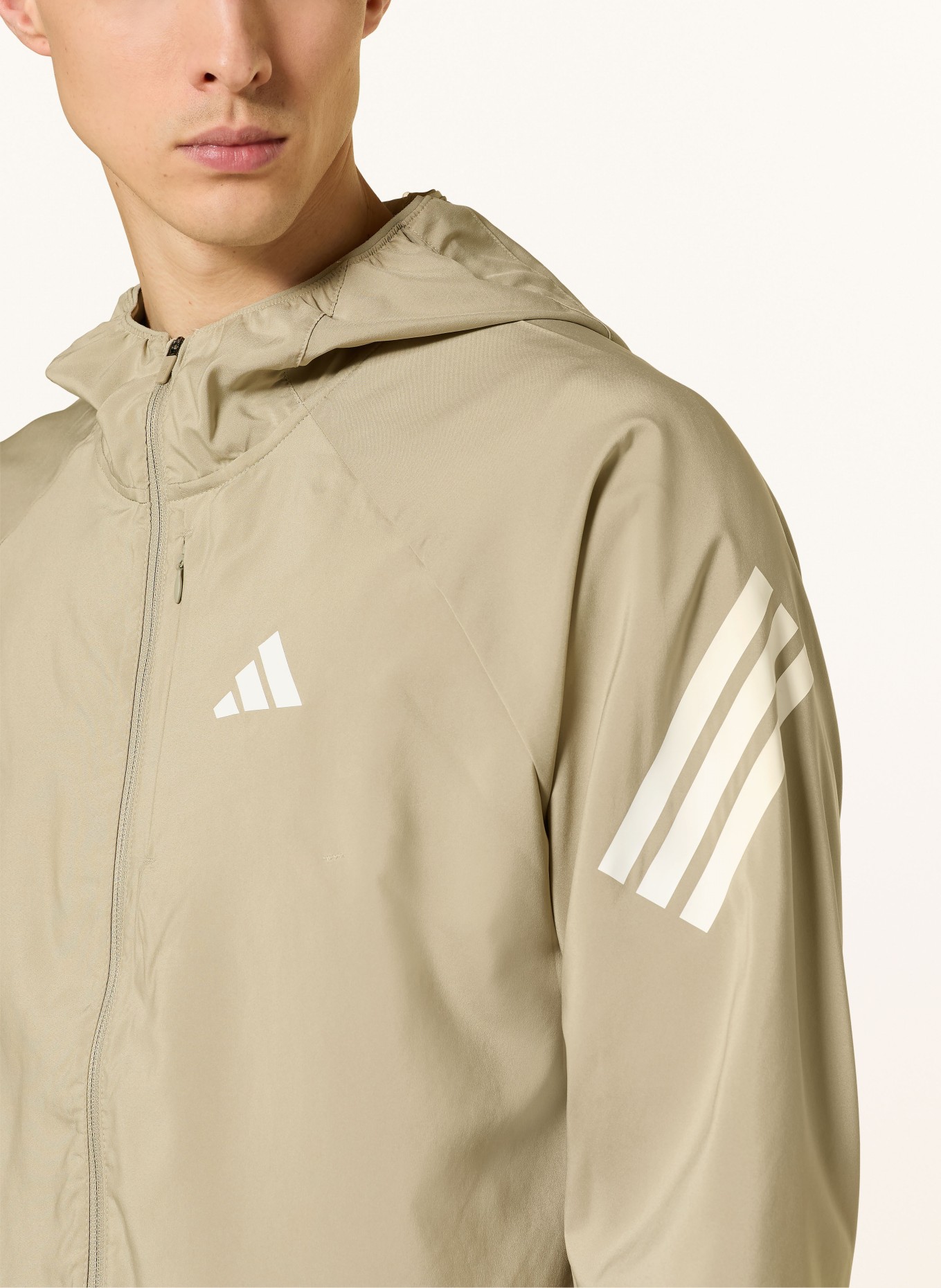 adidas Kurtka do biegania ADI365: JASNOBRĄZOWY / BIAŁY