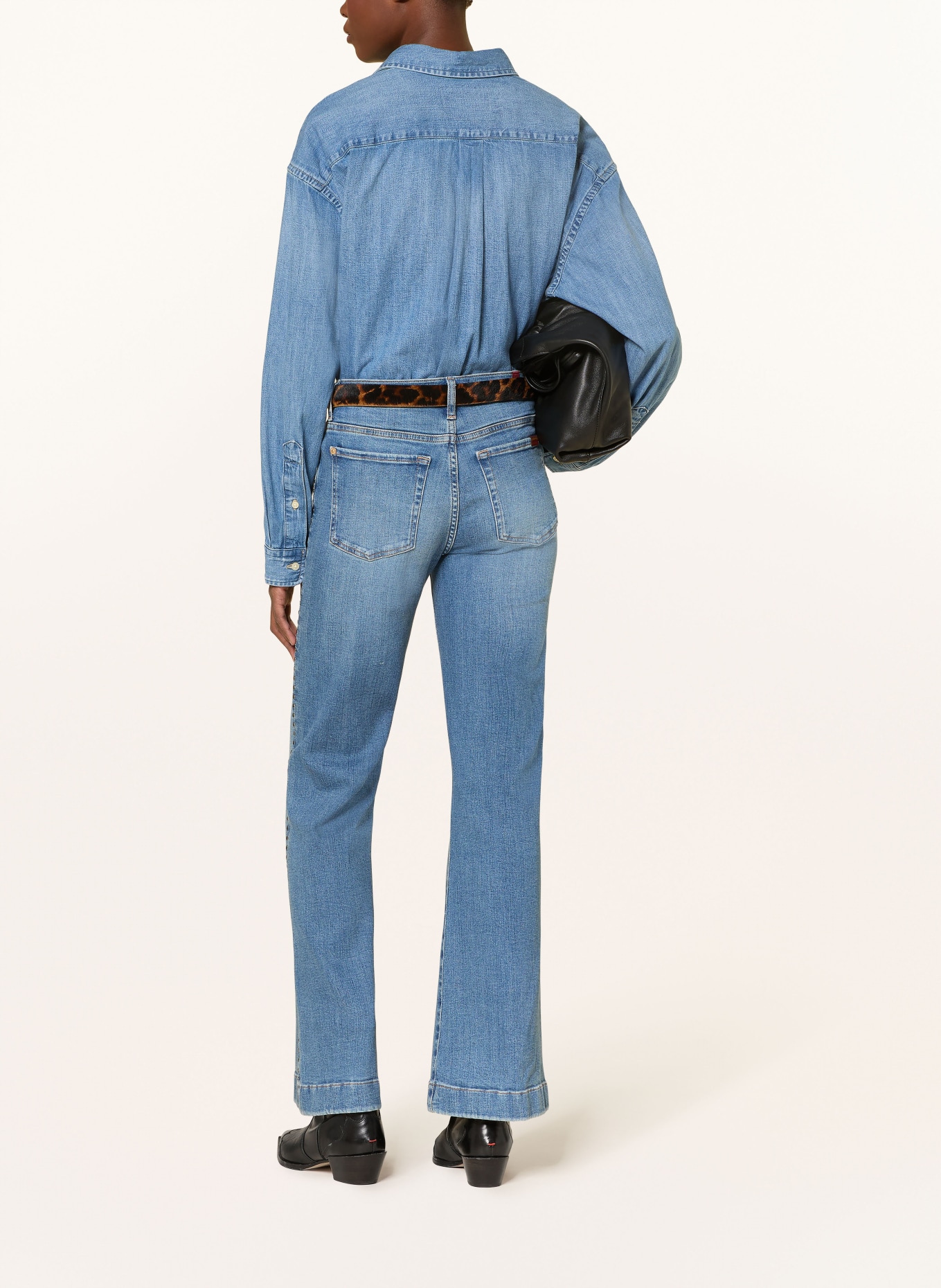 7 for all mankind Flared Jeans DOJO TAILORLESS mit Nieten: 1ZT Retro Fade