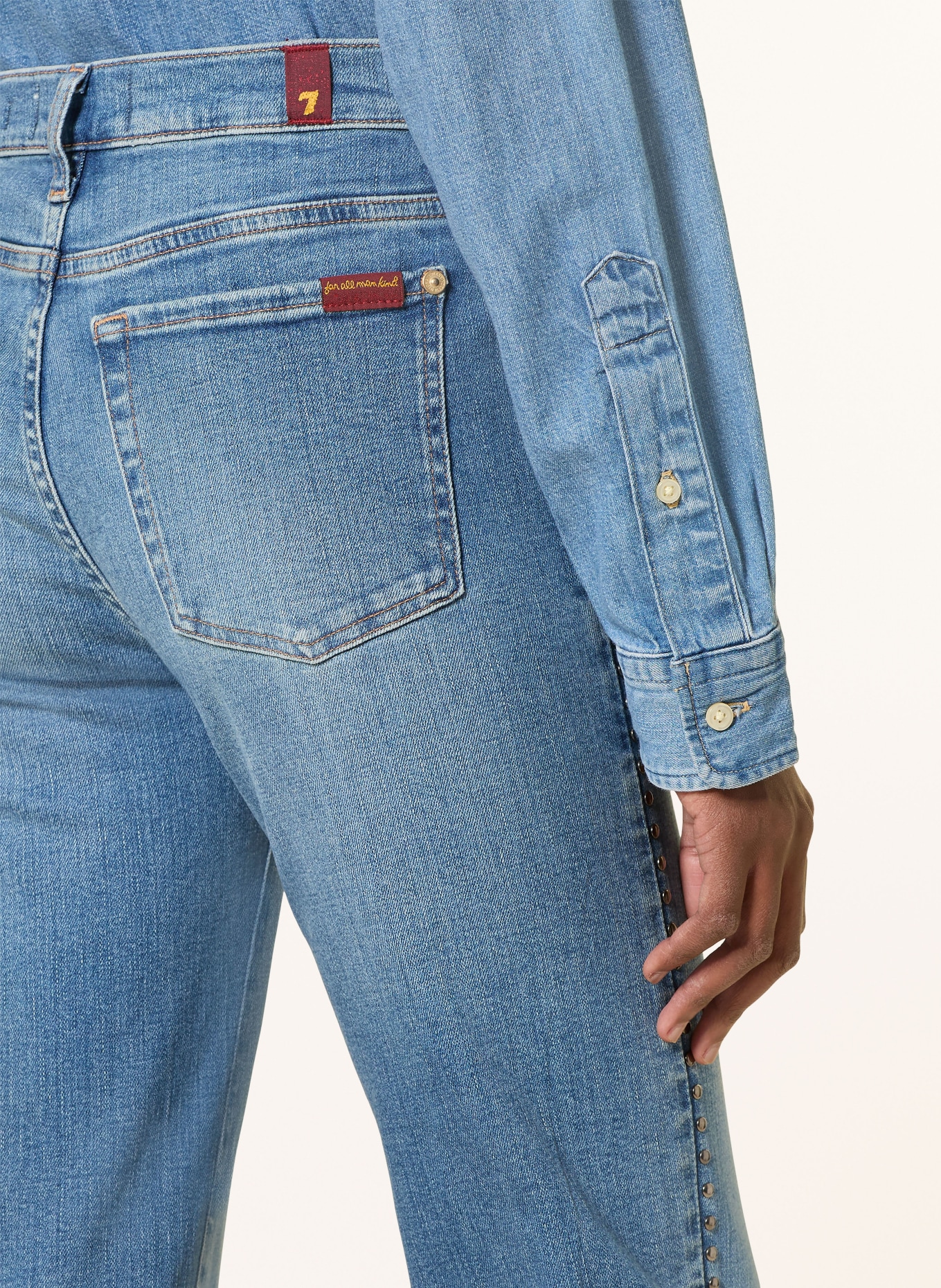 7 for all mankind Flared Jeans DOJO TAILORLESS mit Nieten: 1ZT Retro Fade