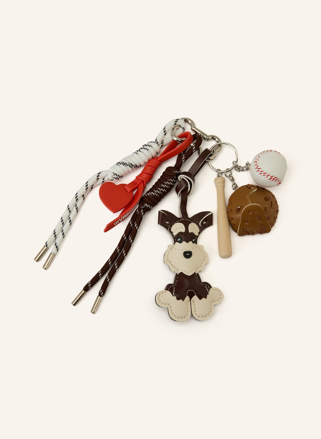 UNIO brelok do torebki: CIEMNOBRĄZOWY / BEŻOWY / BIAŁY