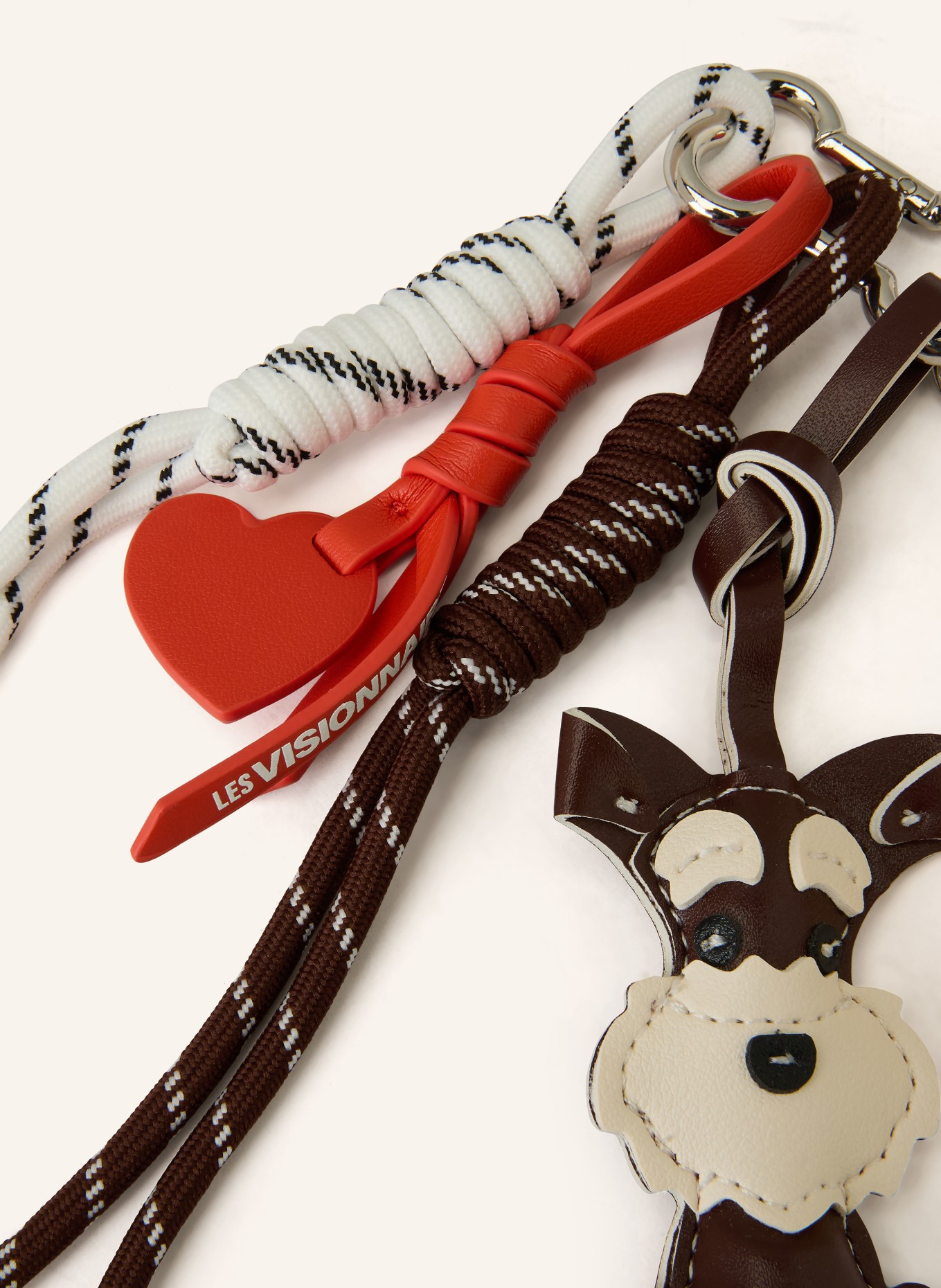 UNIO brelok do torebki: CIEMNOBRĄZOWY / BEŻOWY / BIAŁY