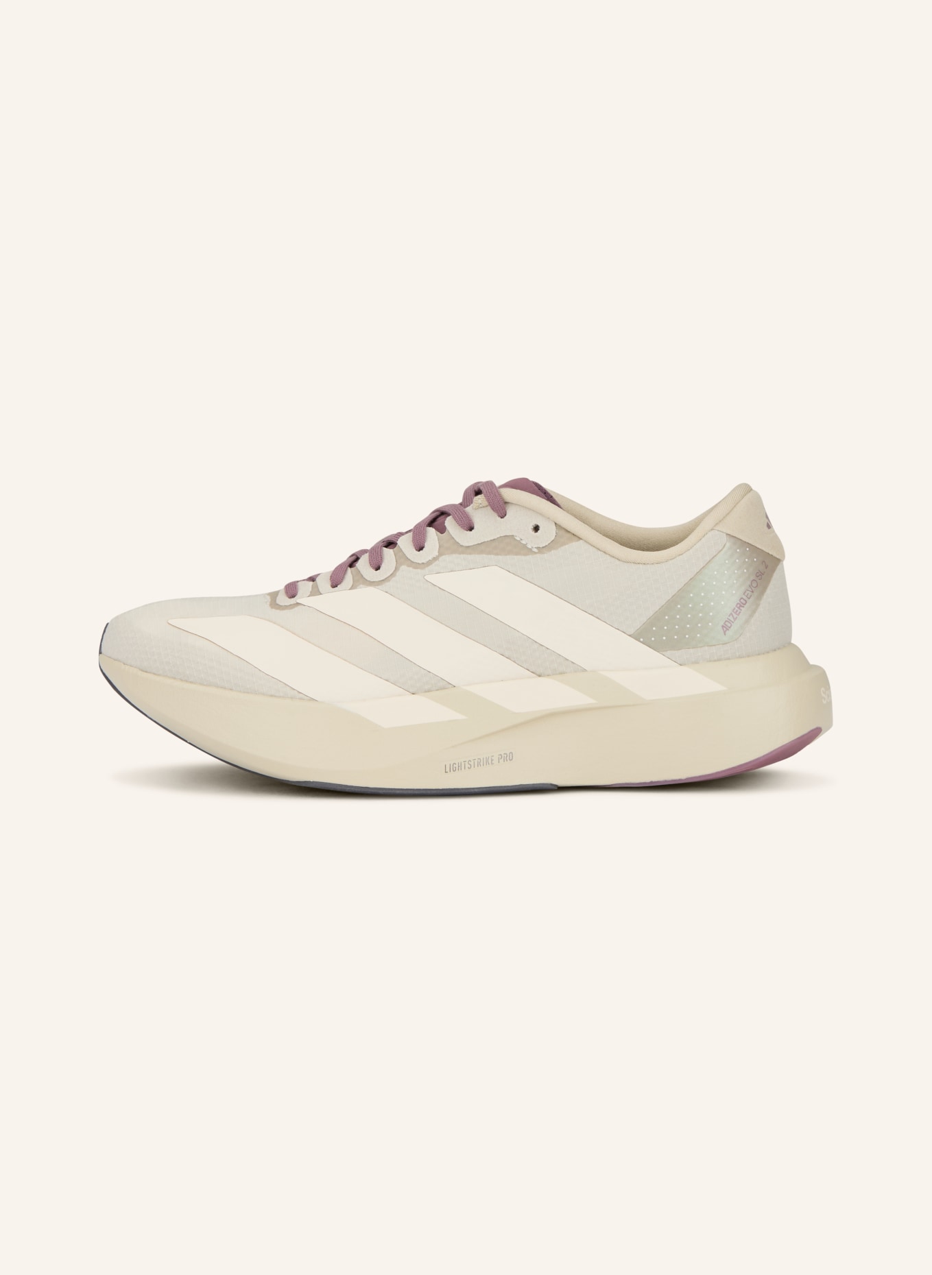 adidas Laufschuhe ADIZERO EVO SL 2: HELLGRAU / ECRU / LILA
