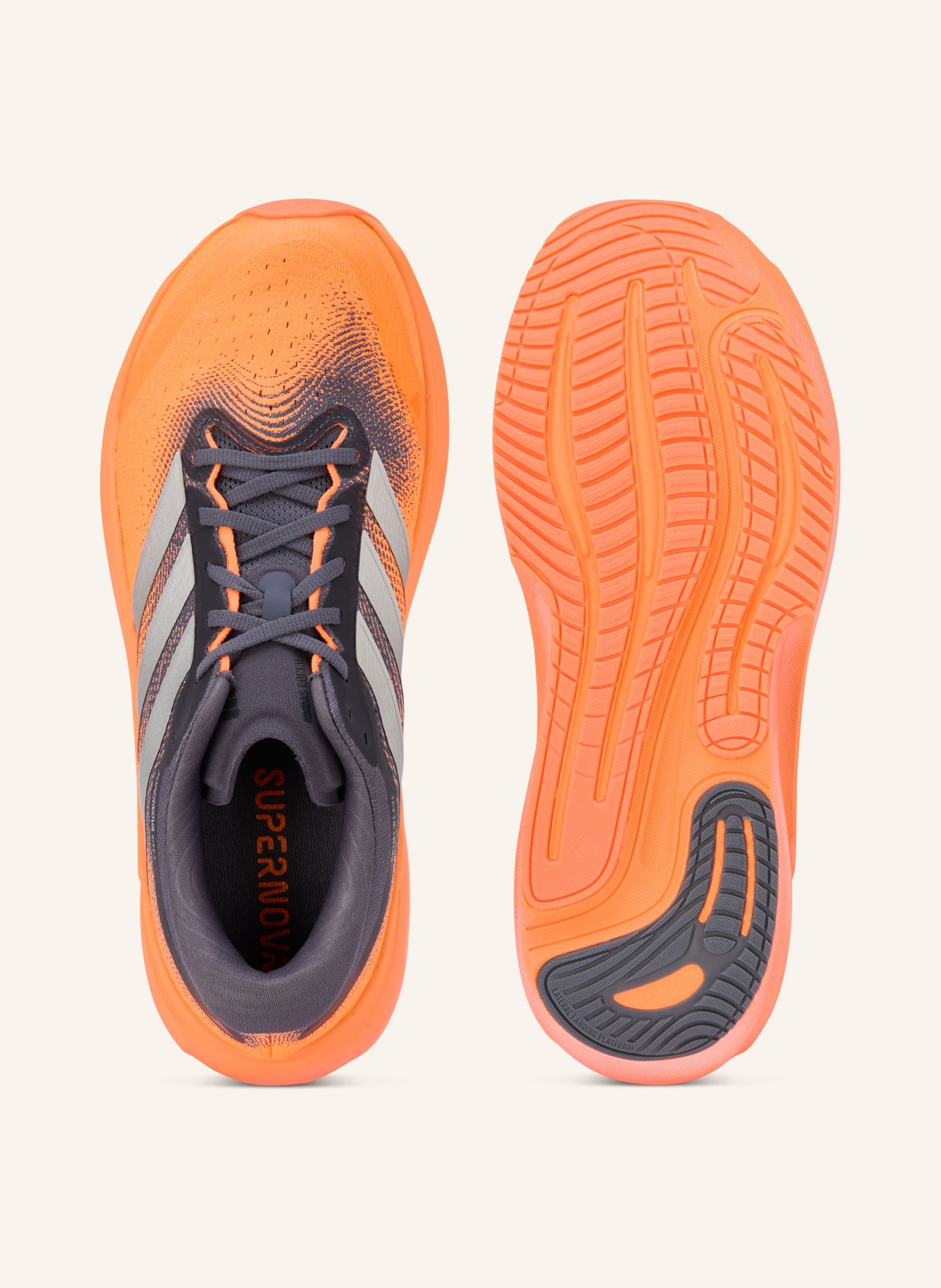 adidas SUPERNOVA RISE 3 running shoes: NEON ORANGE / DARK GRAY