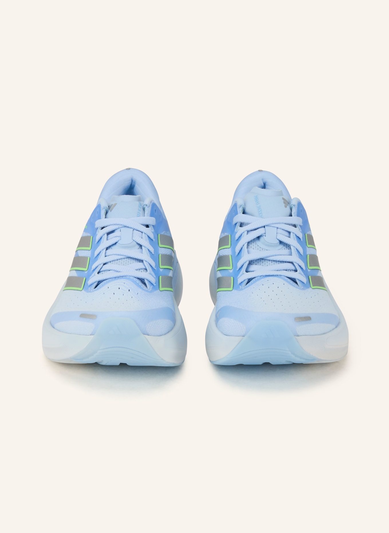 adidas Laufschuhe SUPERNOVA SOLUTION 3: HELLBLAU / SILBER / NEONGRÜN