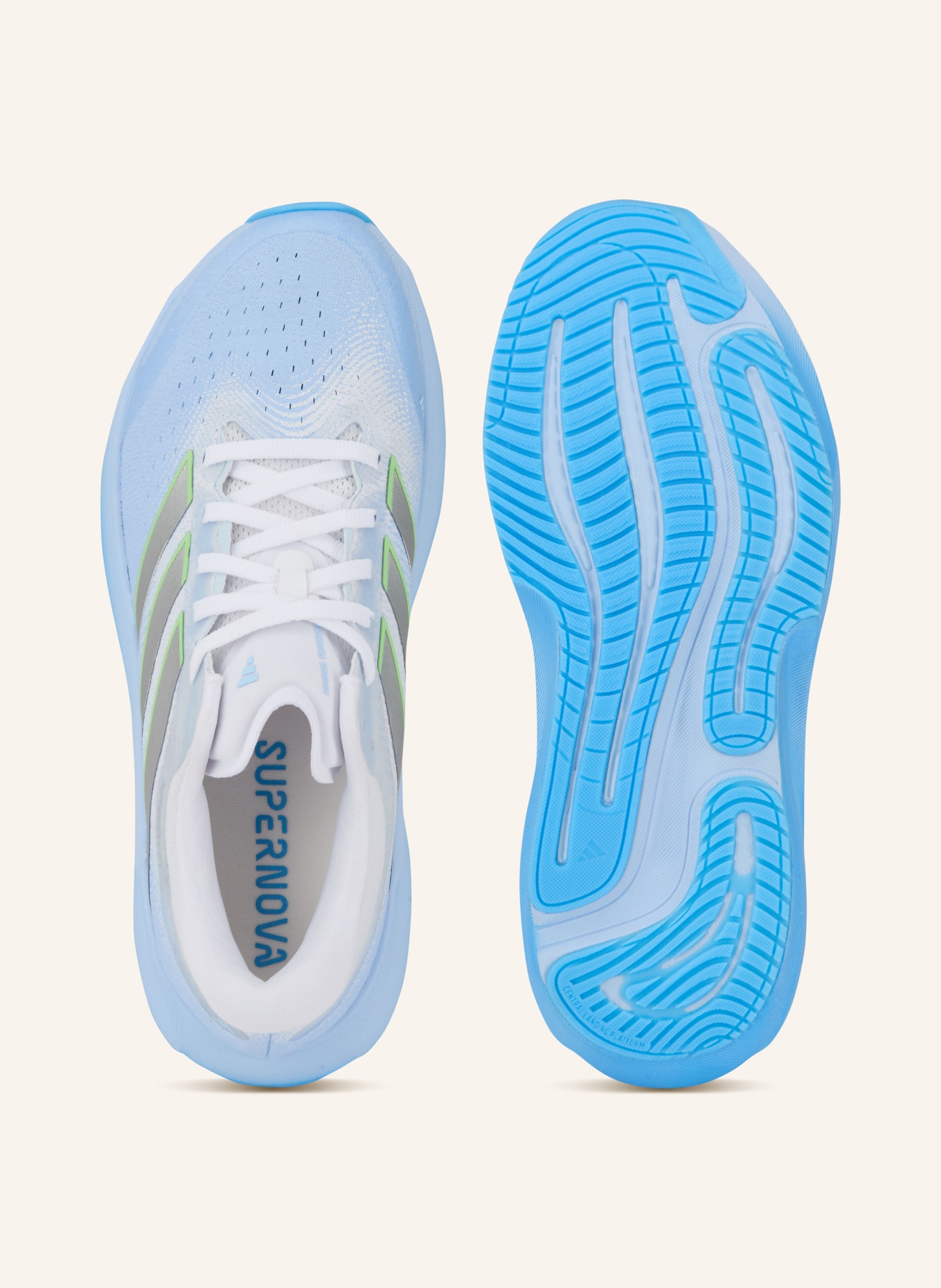 adidas Laufschuhe SUPERNOVA RISE 3: HELLBLAU / SILBER / WEISS