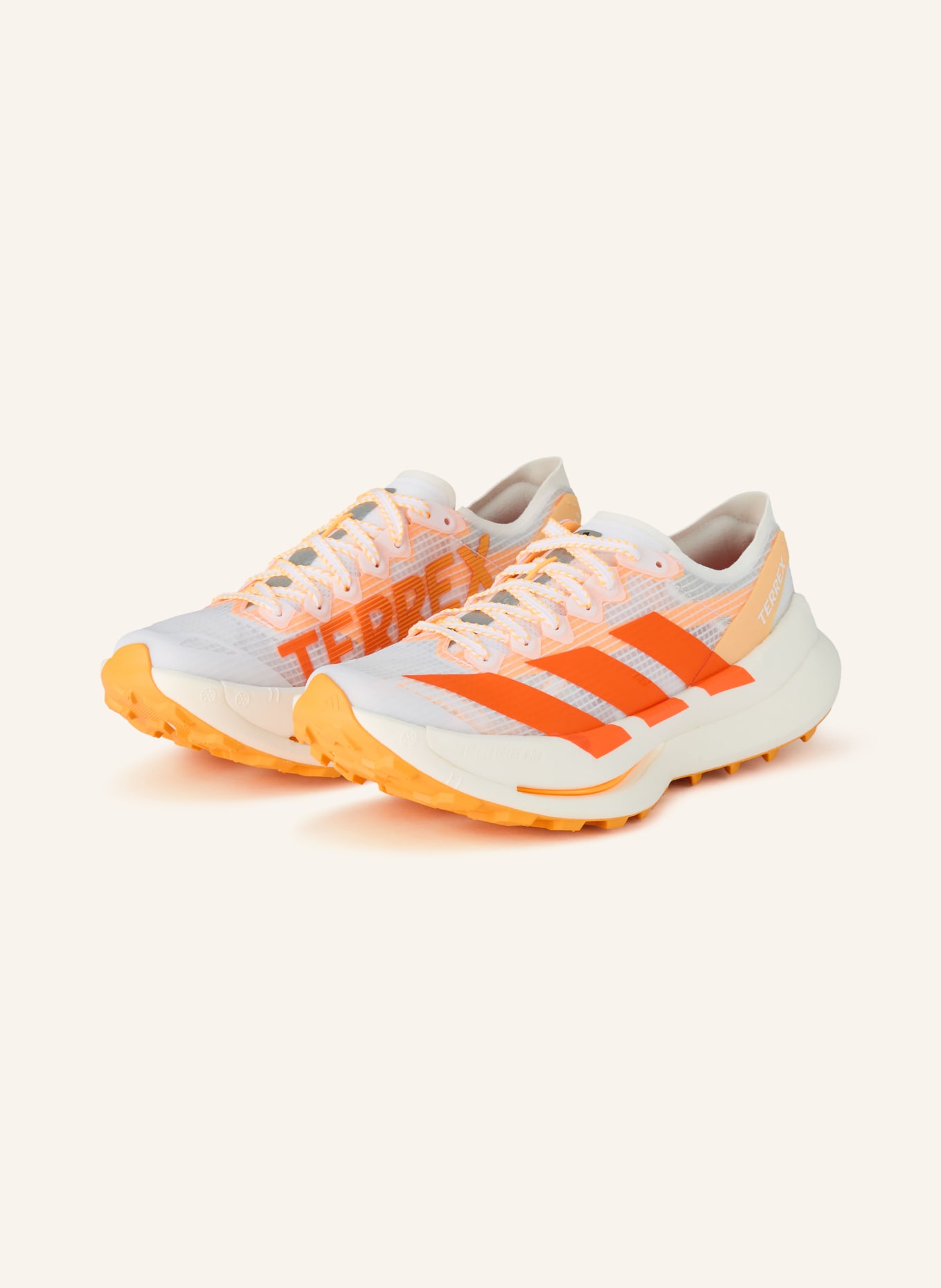 adidas TERREX TERREX AGRAVIC SPEED ULTRA 2 trail running shoes: WHITE / NEON ORANGE / ORANGE