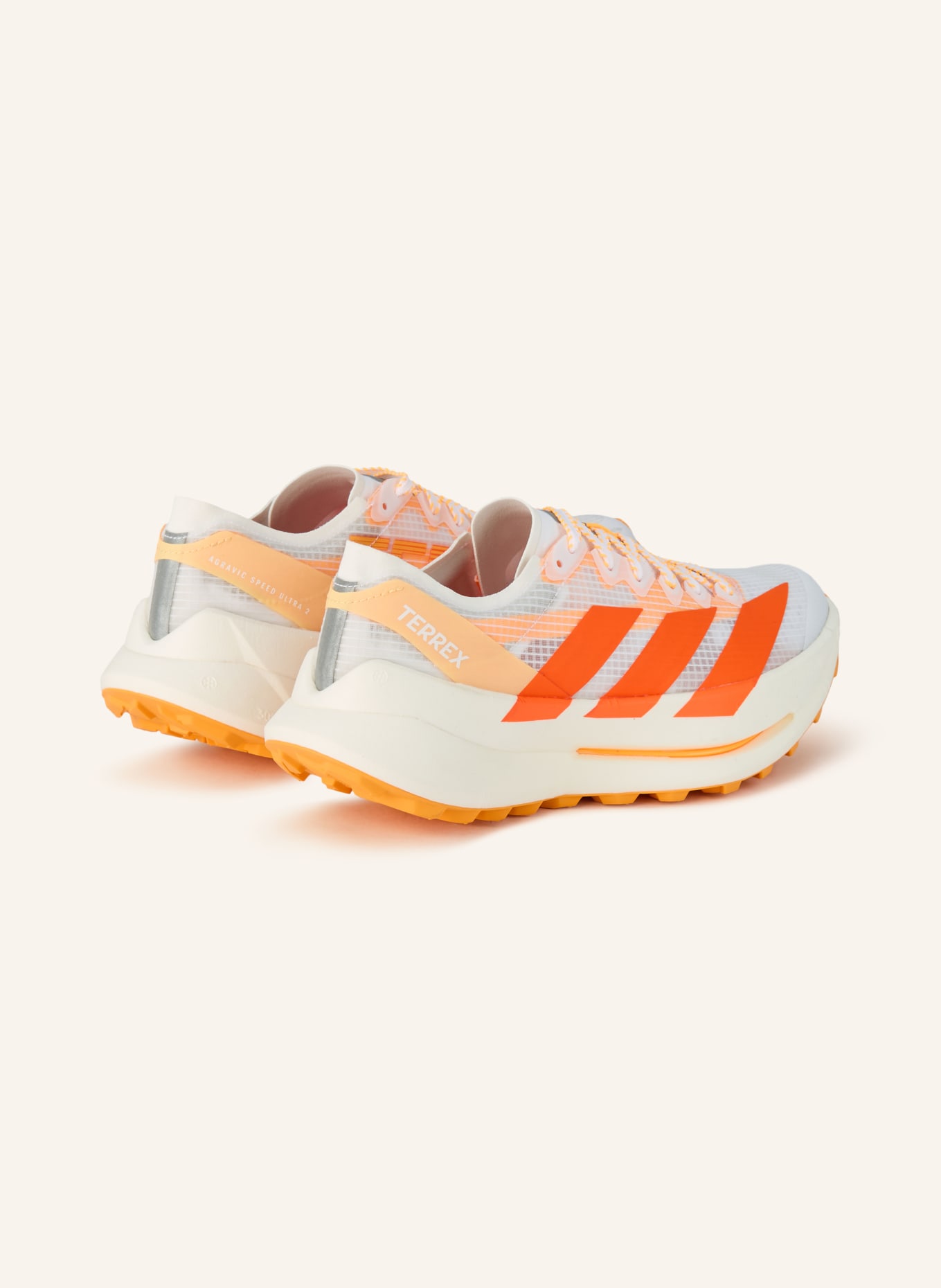 adidas TERREX TERREX AGRAVIC SPEED ULTRA 2 trail running shoes: WHITE / NEON ORANGE / ORANGE