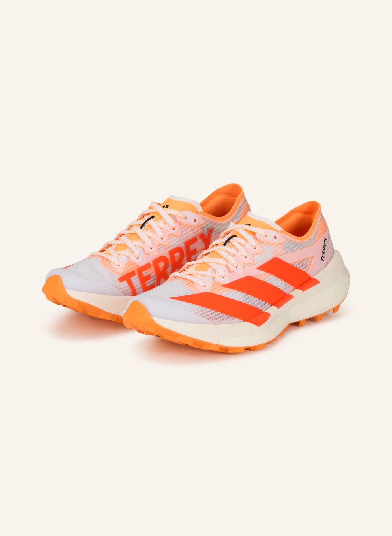 adidas TERREX TERREX AGRAVIC SPEED 2 trail running shoes: WHITE / NEON ORANGE / ORANGE
