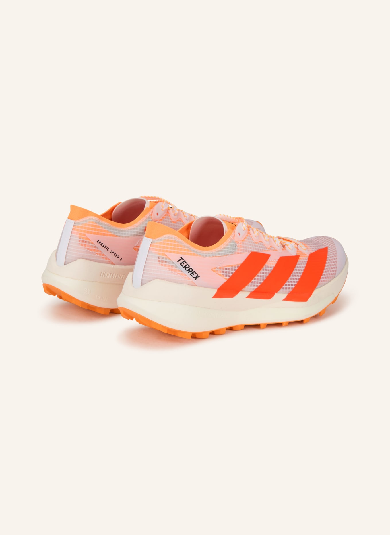 adidas TERREX TERREX AGRAVIC SPEED 2 trail running shoes: WHITE / NEON ORANGE / ORANGE