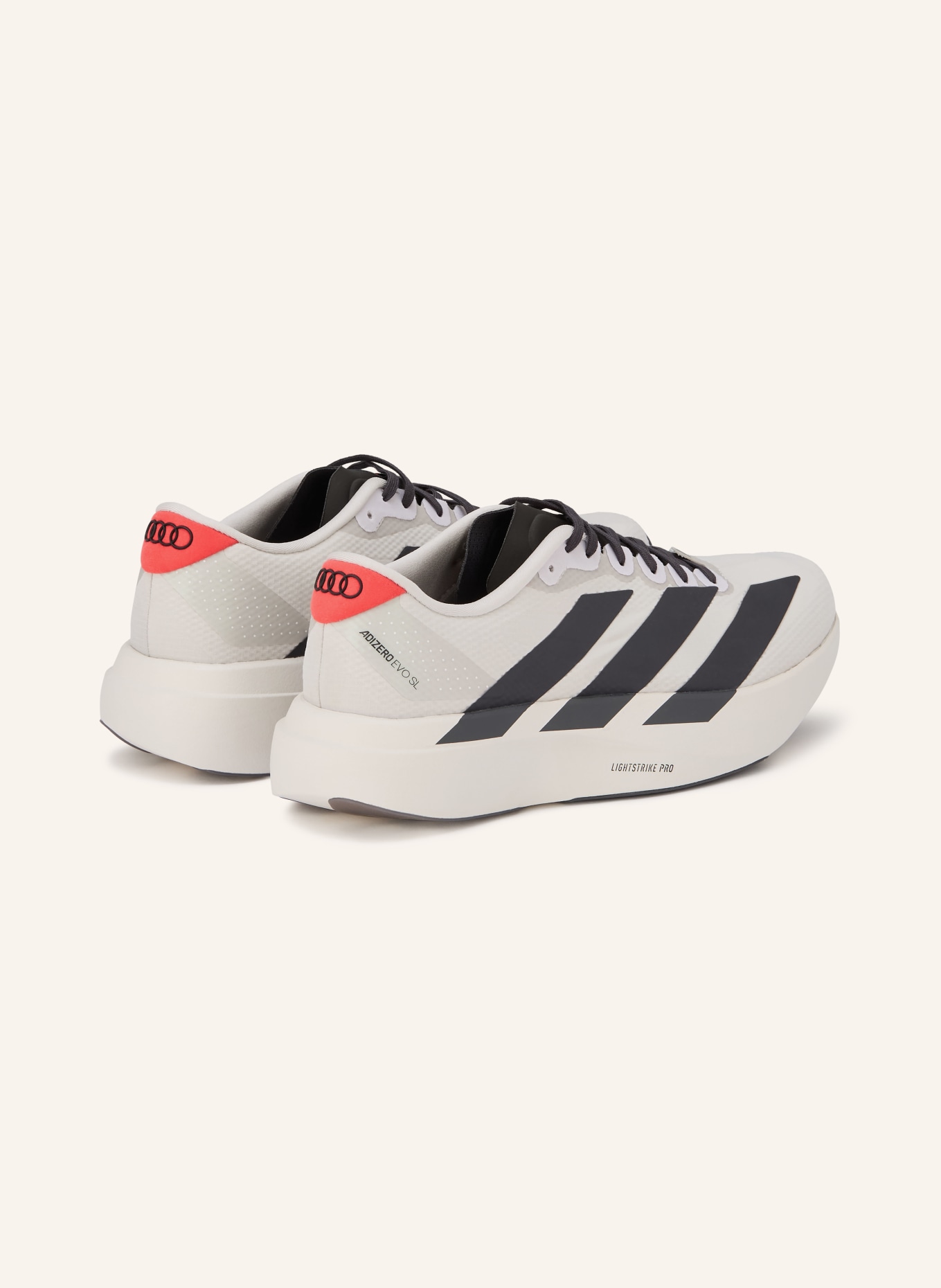 adidas Laufschuhe ADIZERO EVO SL AUDI: HELLGRAU / HELLROT / SCHWARZ