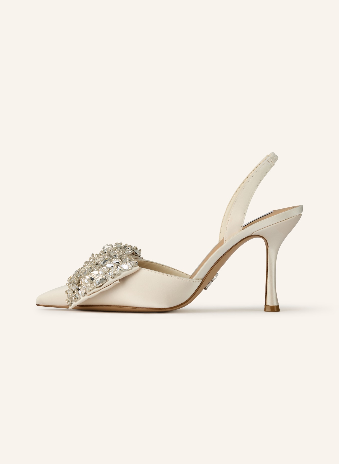 STEVE MADDEN Czółenka Sling LOVIE z kamieniami ozdobnymi: ECRU