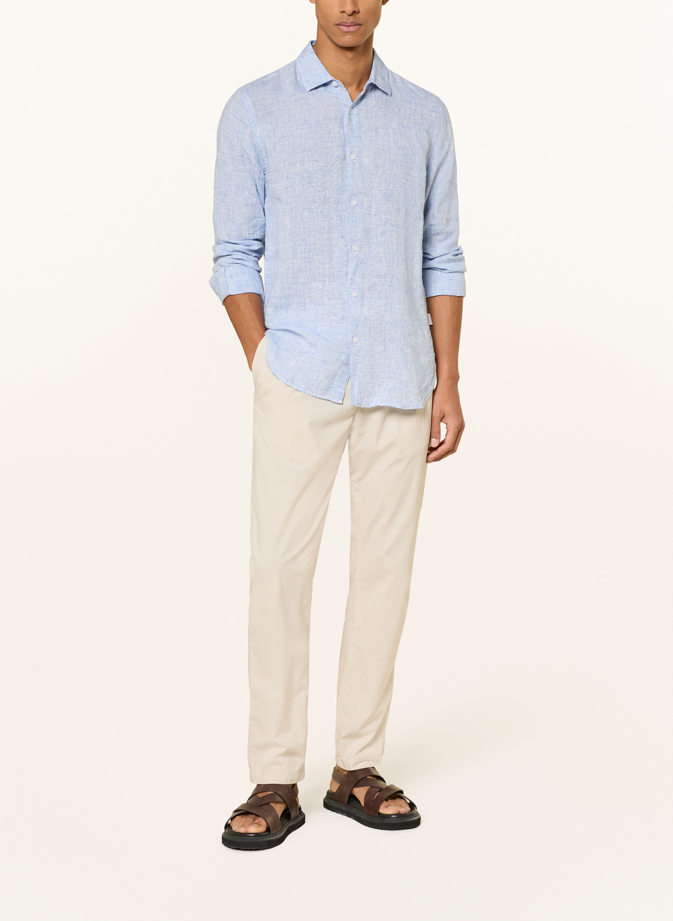 ORLEBAR BROWN Leinenhemd GILES Slim Fit: HELLBLAU