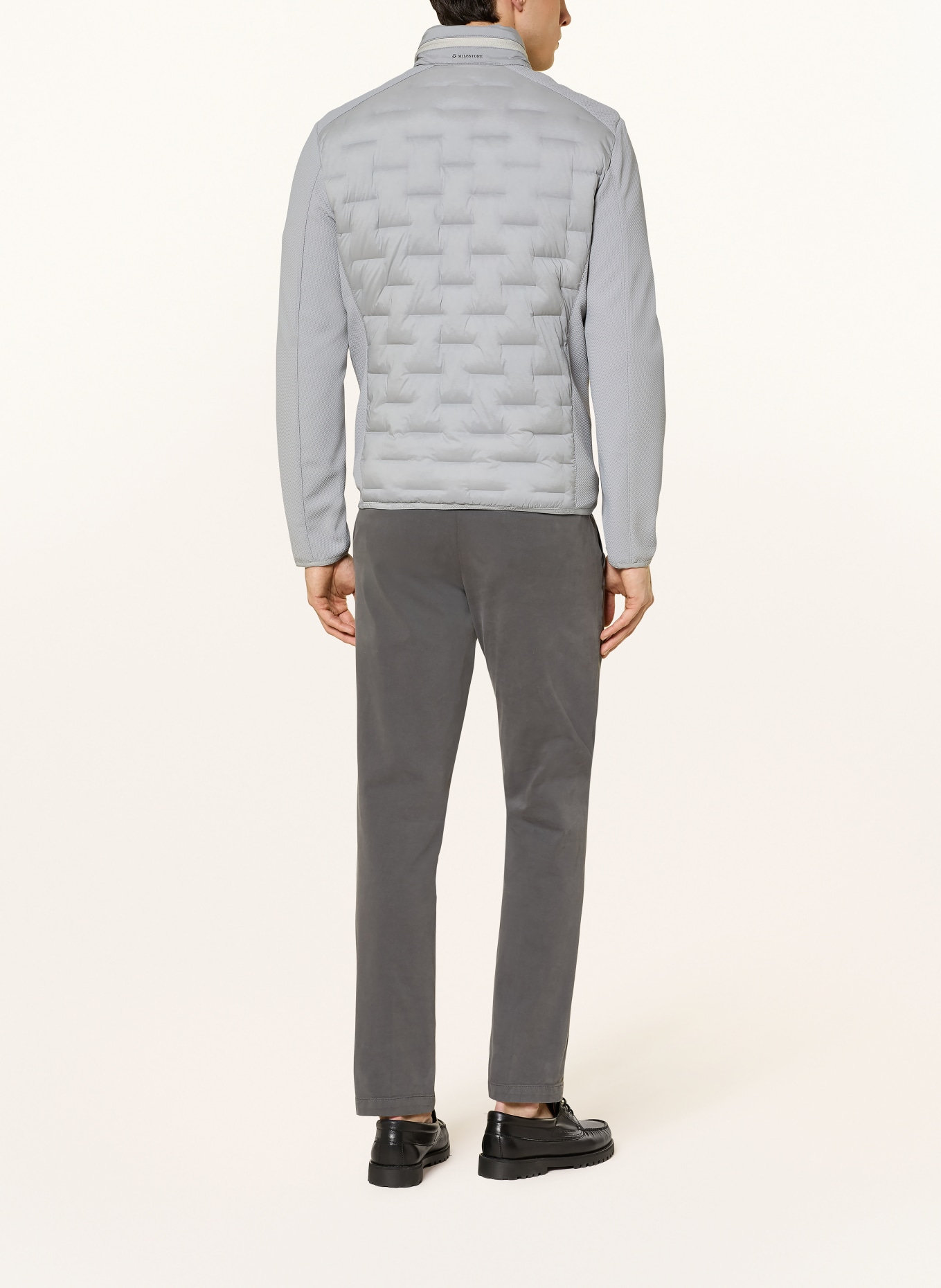 MILESTONE MSNERANO quilted jacket in a material blend with DUPONT™ SORONA® insulation: LIGHT GRAY