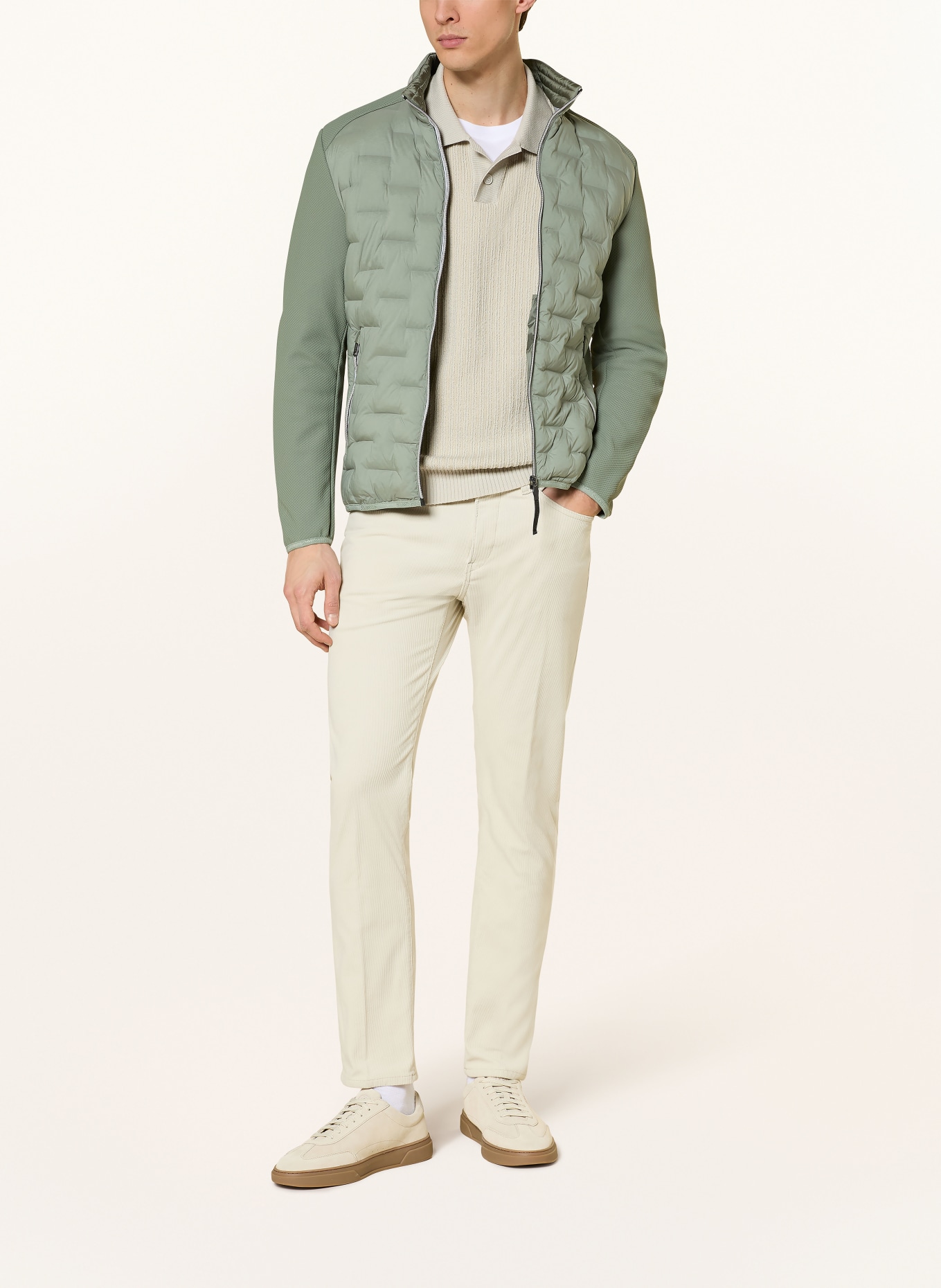 MILESTONE Prošívaná bunda MSNERANO z kombinace materiálů s izolací DUPONT™ SORONA®: SVĚTLE ZELENÁ