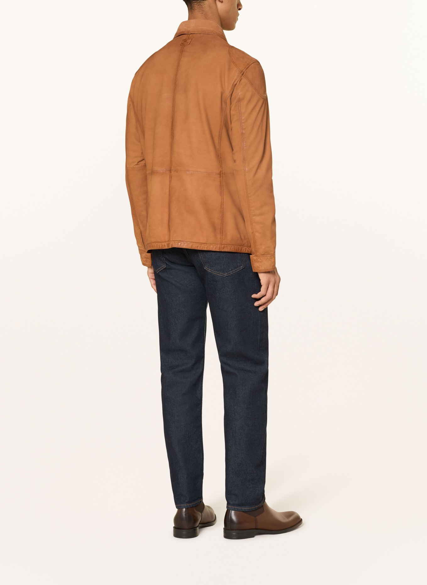 MILESTONE Fieldjacket MSLENNARD aus Leder: BRAUN