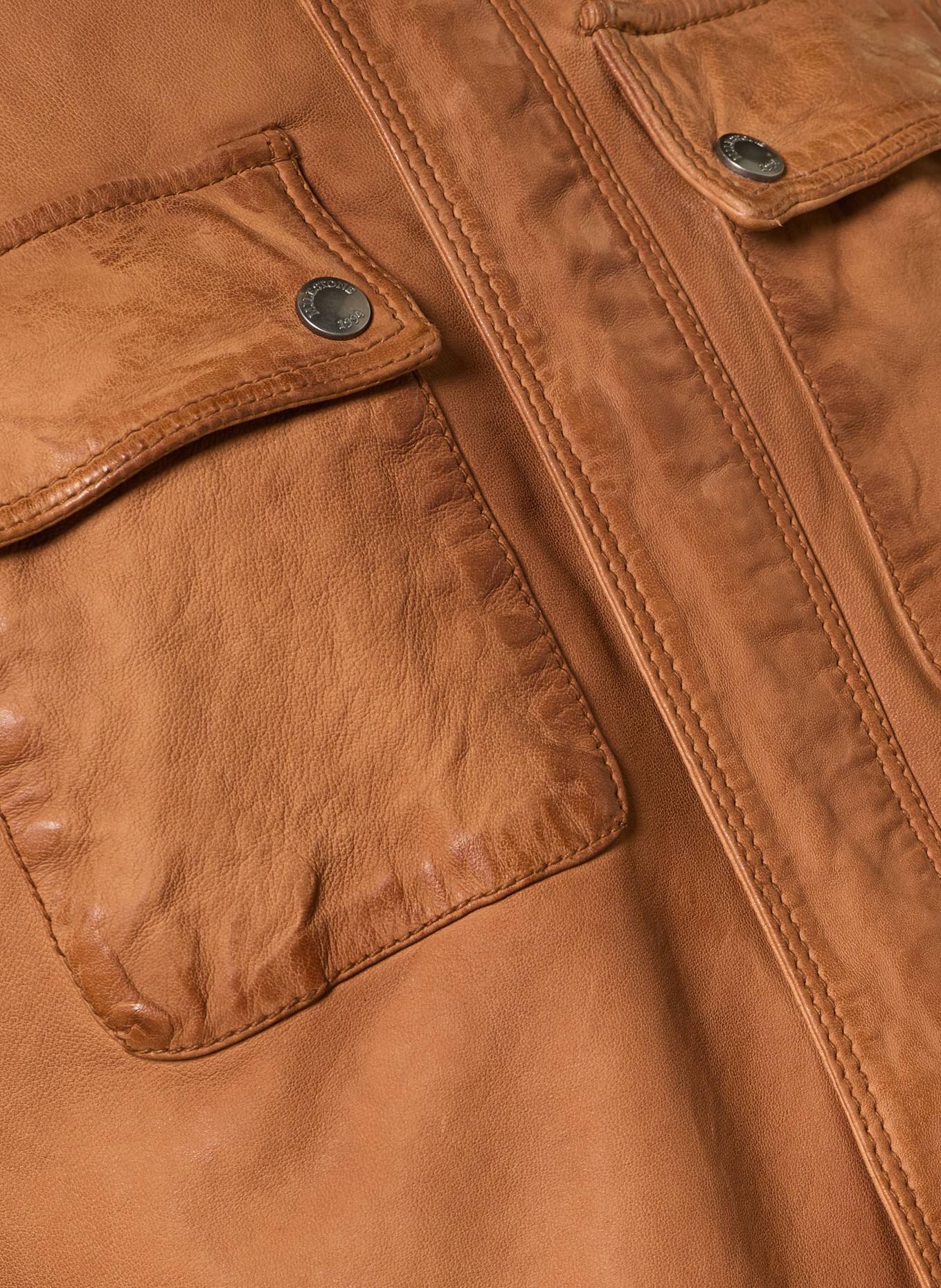 MILESTONE Fieldjacket MSLENNARD aus Leder: BRAUN