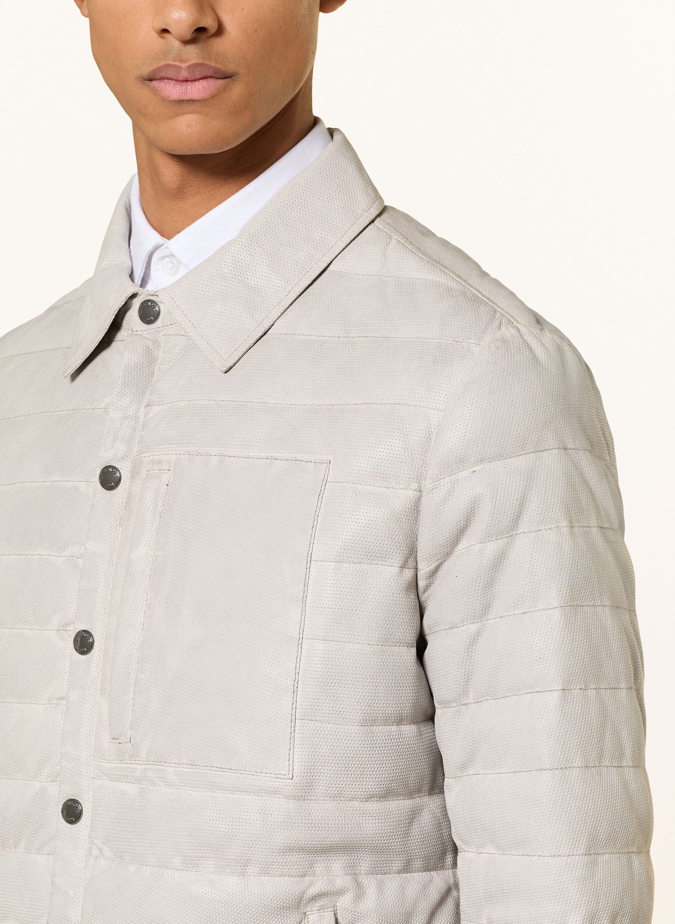 MILESTONE Lederjacke MSBENNY: HELLGRAU