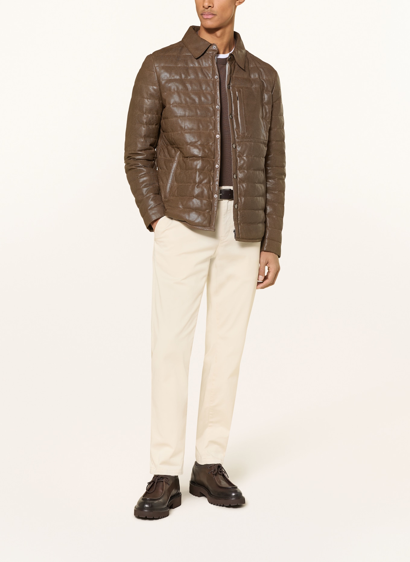 MILESTONE Lederjacke MSBENNY: DUNKELBRAUN