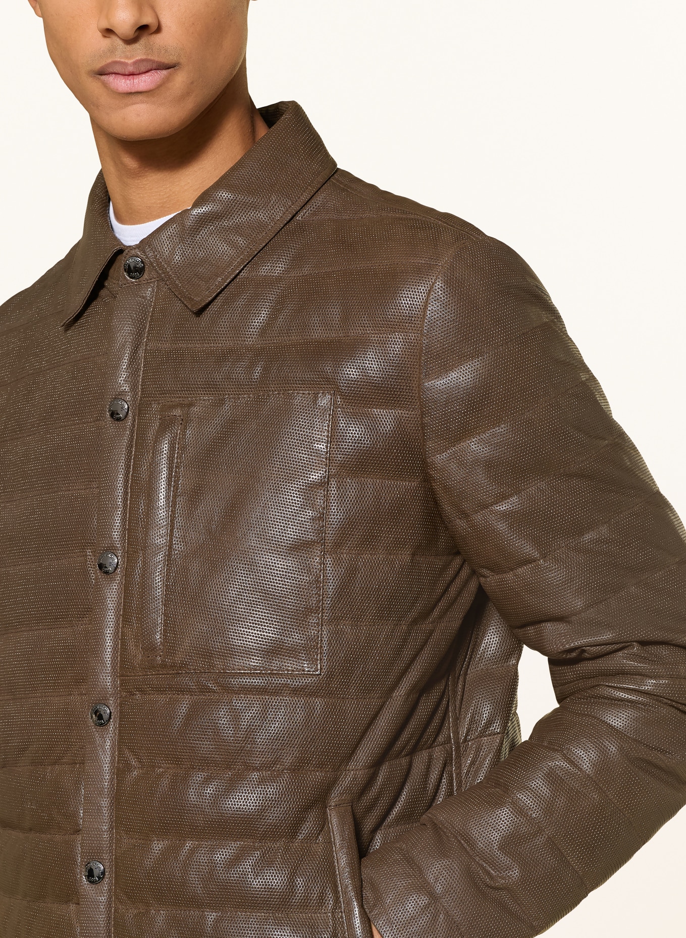 MILESTONE Lederjacke MSBENNY: DUNKELBRAUN