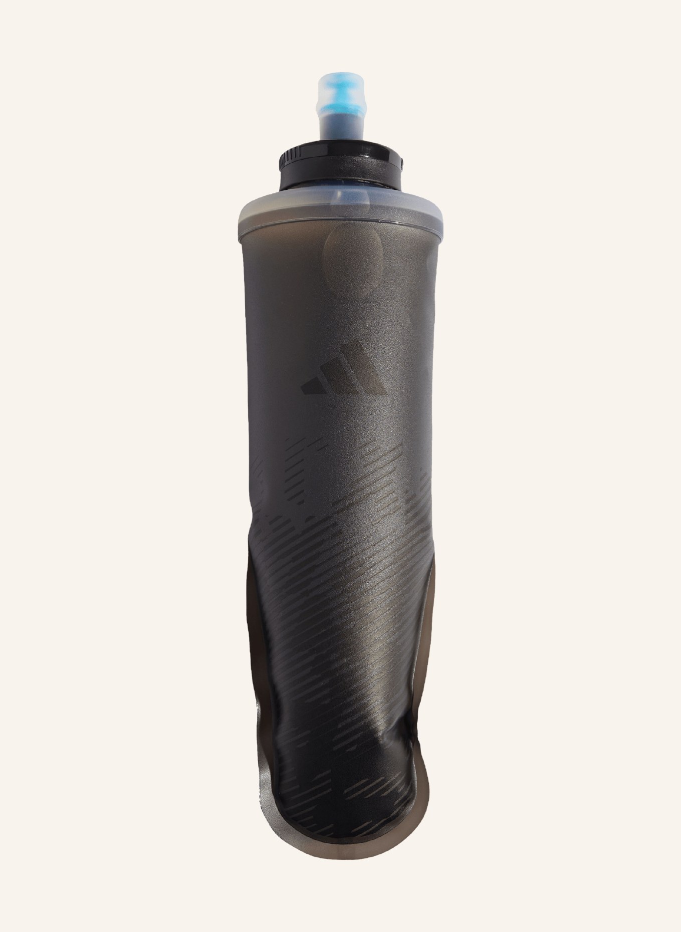 adidas Trinkflasche SOFT FLASK: DUNKELGRAU / SCHWARZ